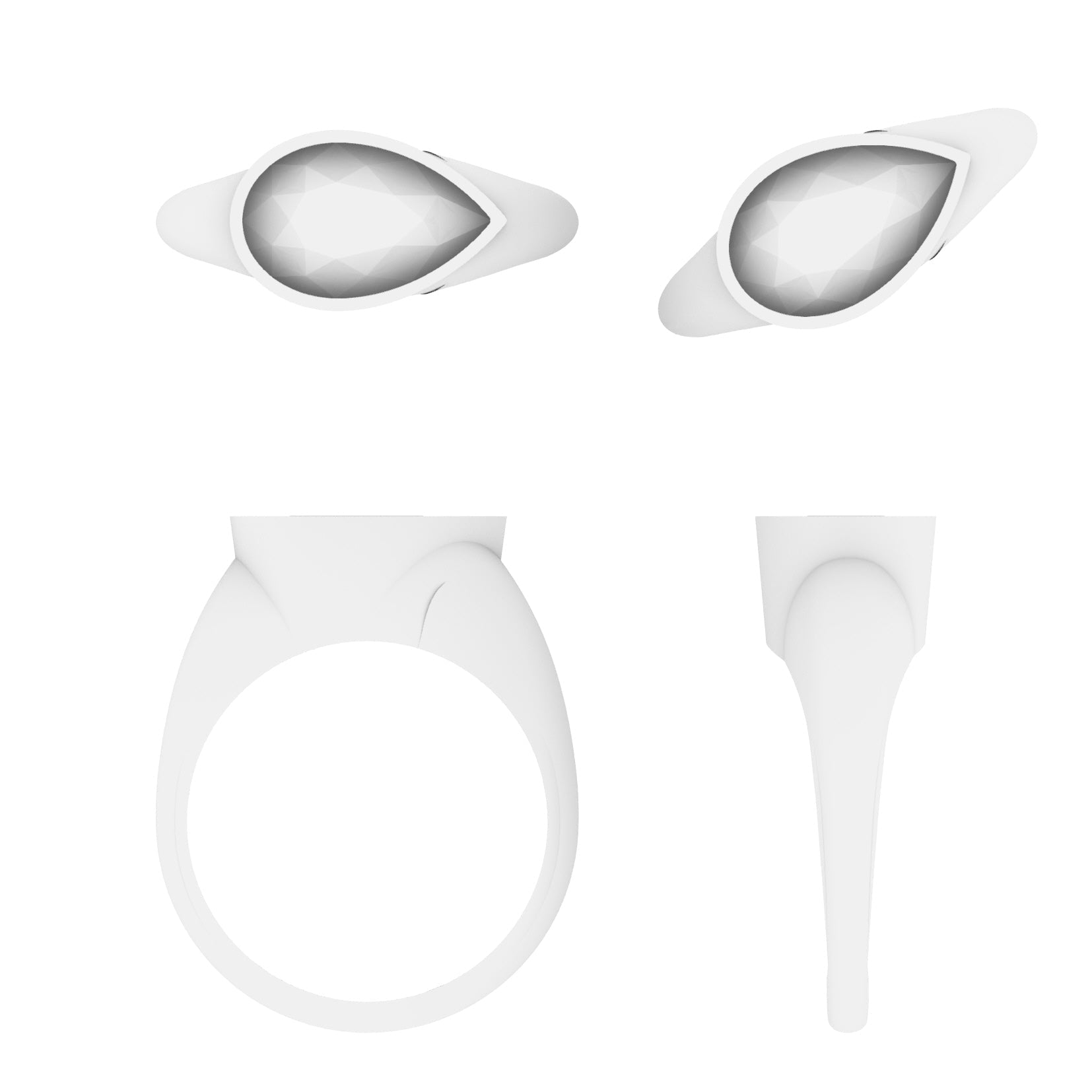 Lab Grown Diamond Pear East West Ring