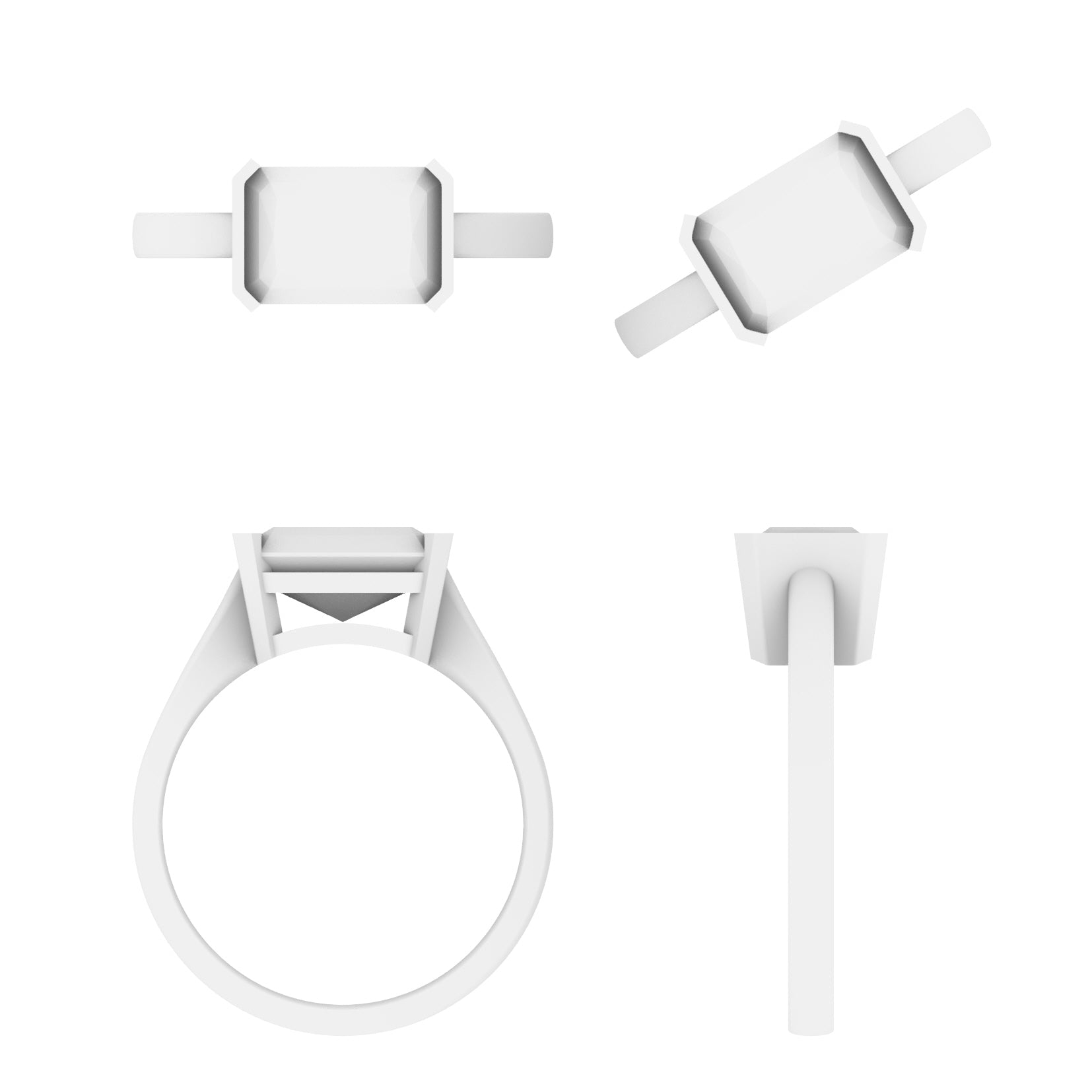 Lab Grown Diamond Radiant East West Ring