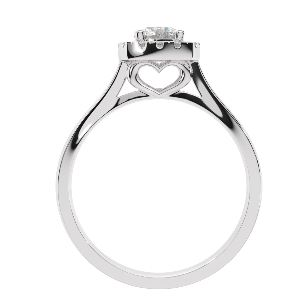 Lab Grown Diamond Round Halo Heart Ring