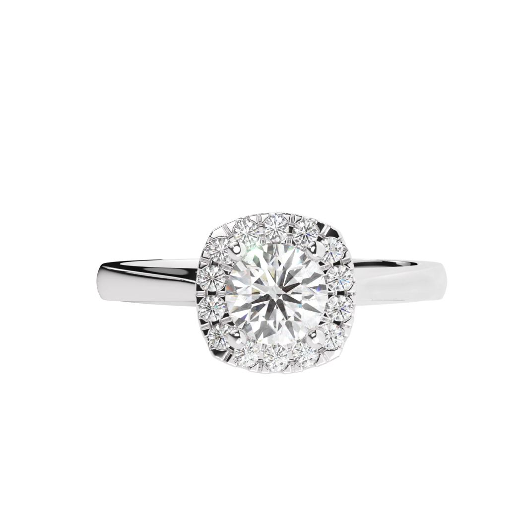 Lab Grown Diamond Round Halo Heart Ring