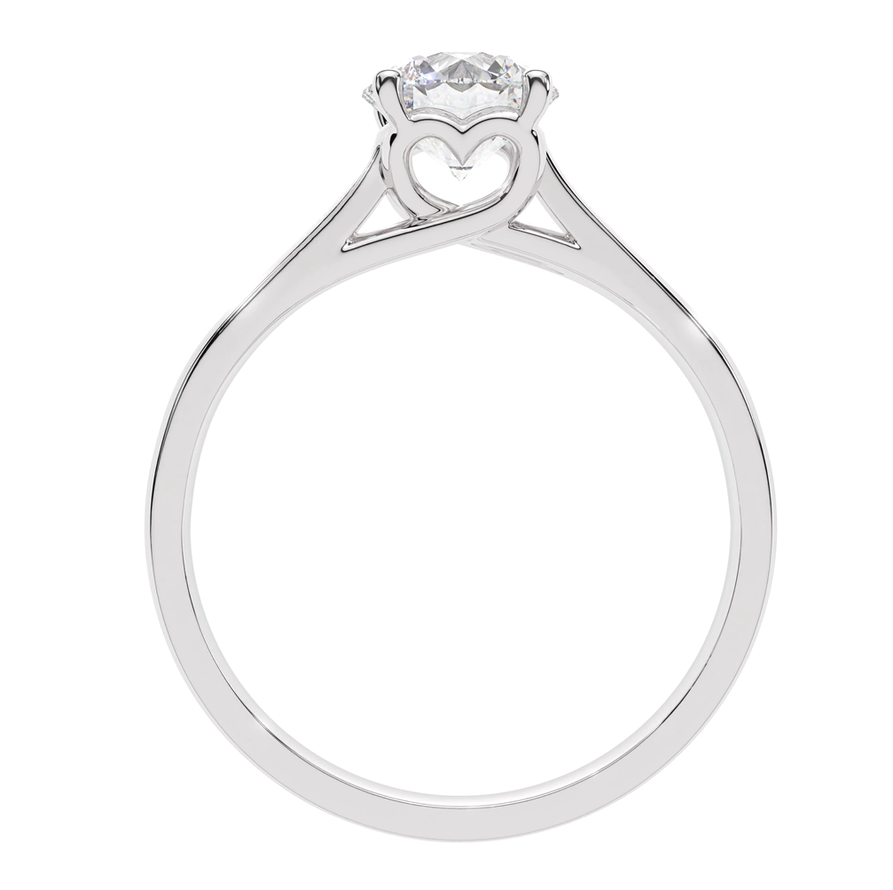 Lab Grown Diamond Round Single Stone Heart Ring