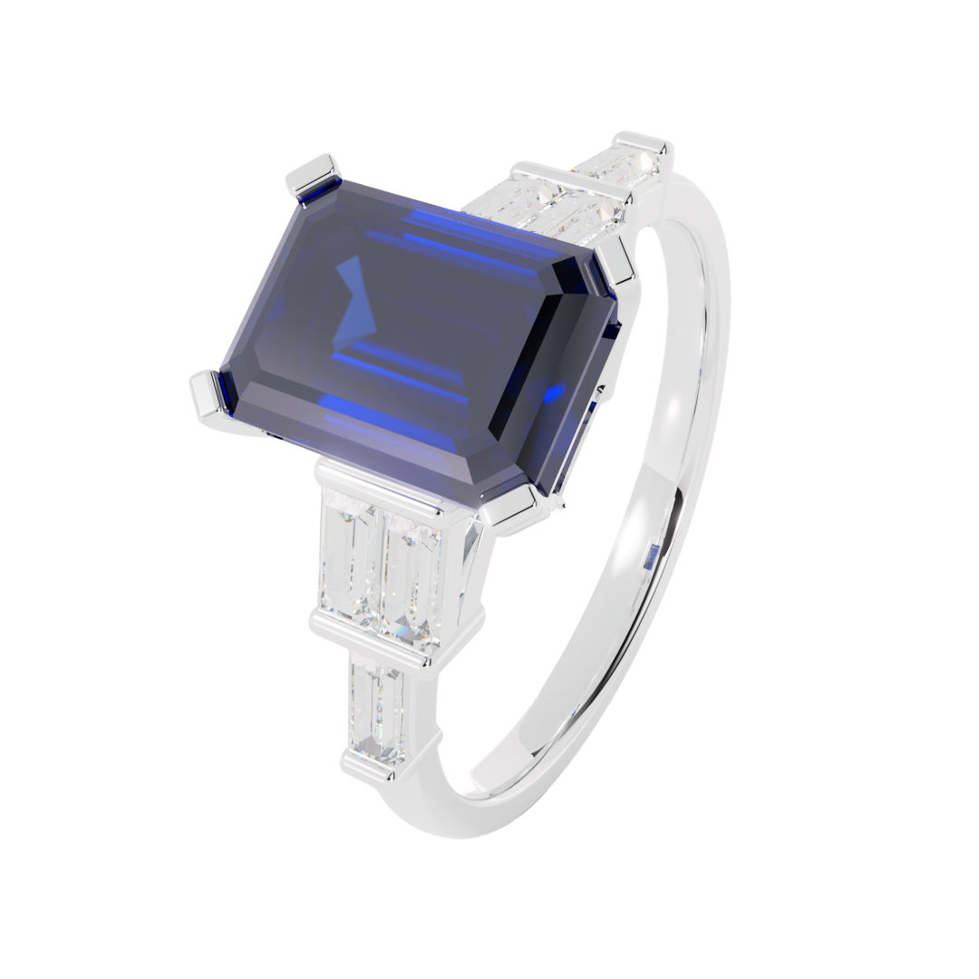 Lab Grown Gemstone & Diamond Trefoil Ring