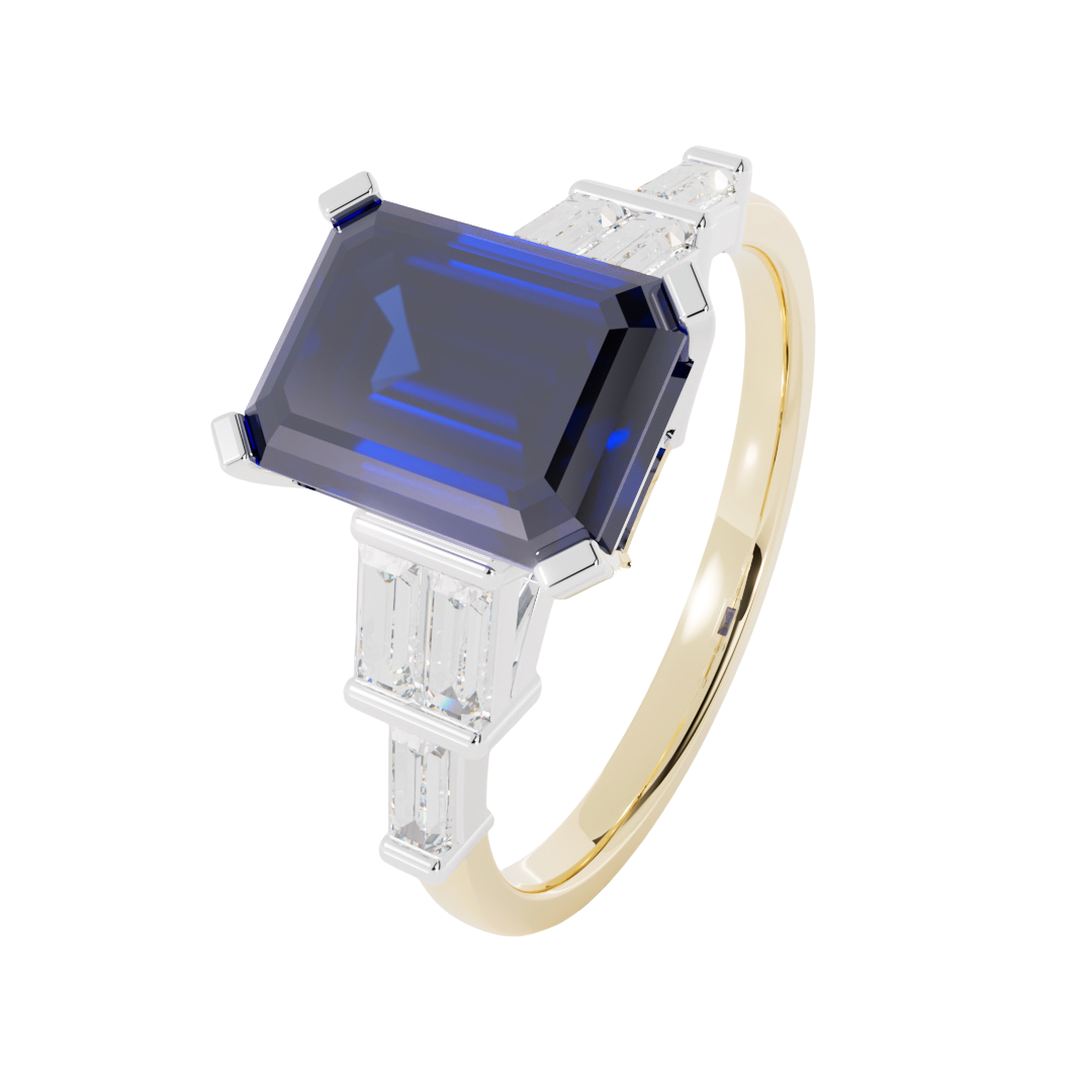 Lab Grown Gemstone & Diamond Trefoil Ring