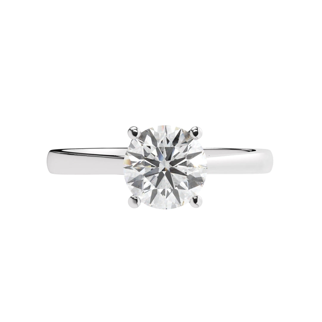 Lab Grown Diamond Round Single Stone Heart Ring