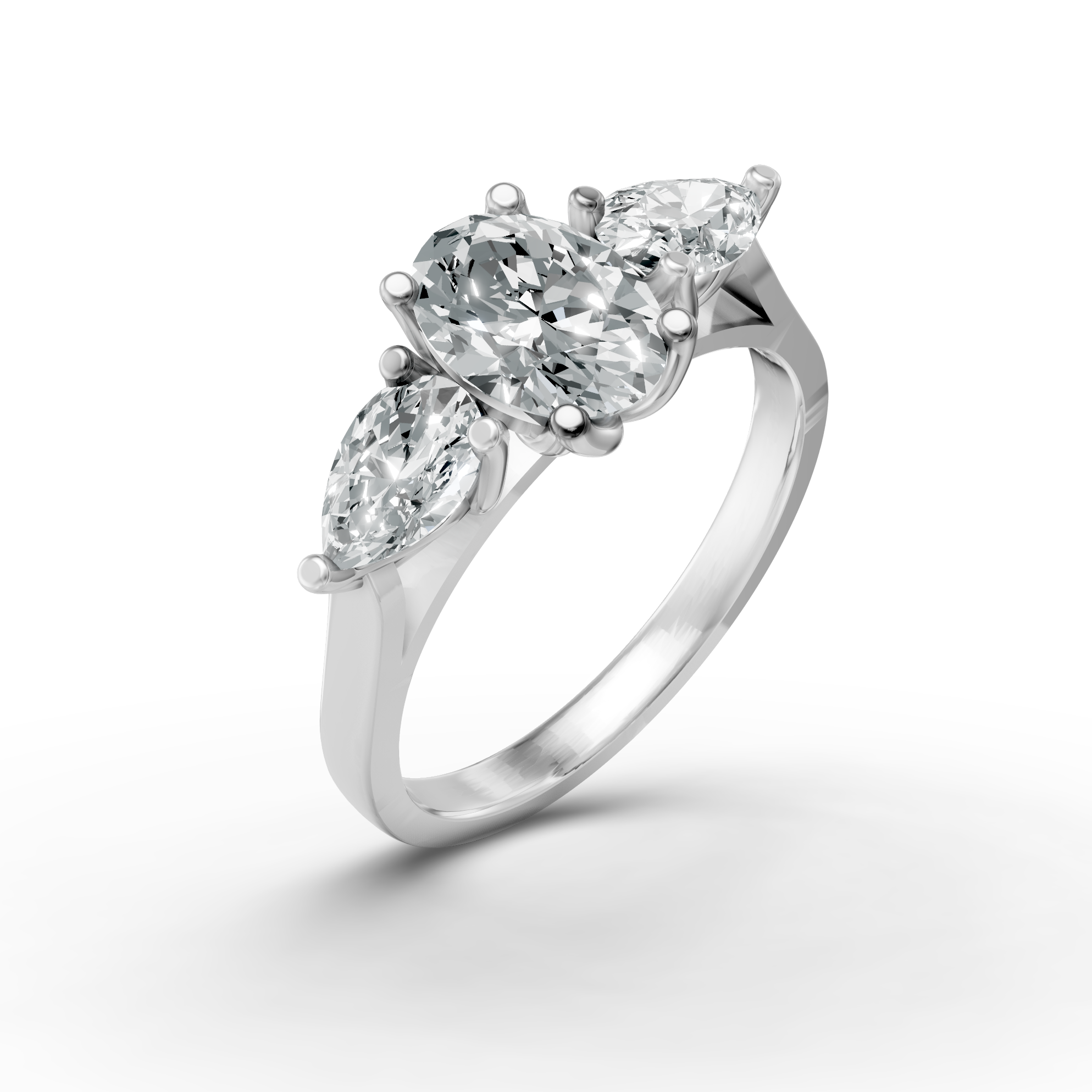 Lab Grown Diamond Oval & Pear Trilogy Ring