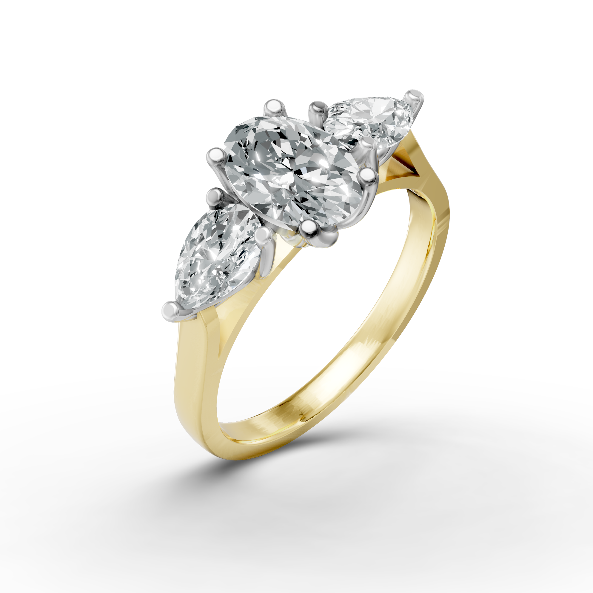 Lab Grown Diamond Oval & Pear Trilogy Ring