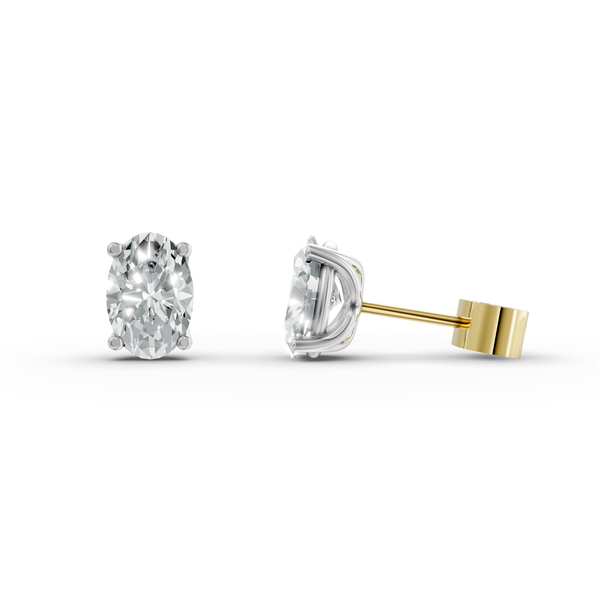 Lab Grown Diamond Oval Single Stone Stud Earrings