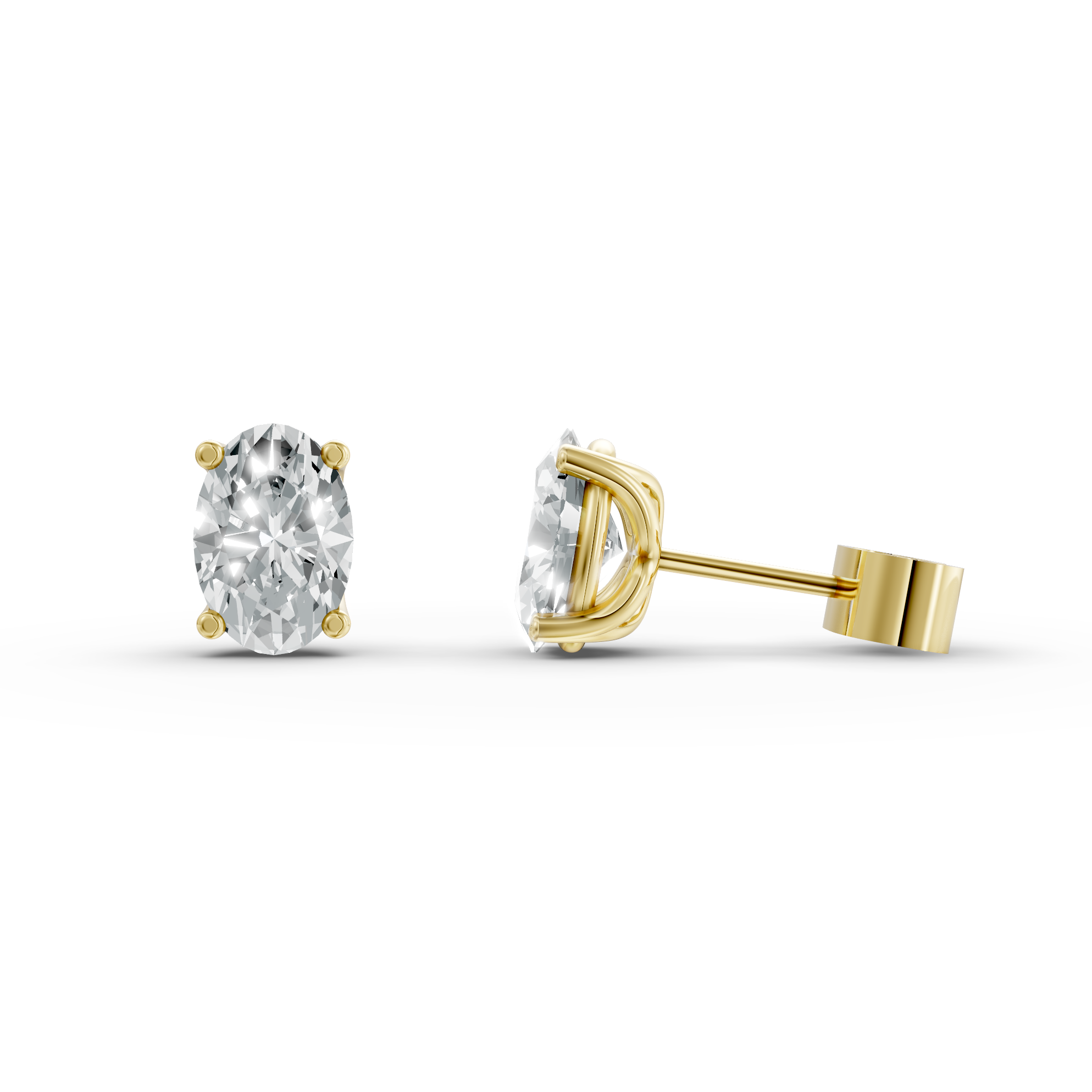Lab Grown Diamond Oval Single Stone Stud Earrings