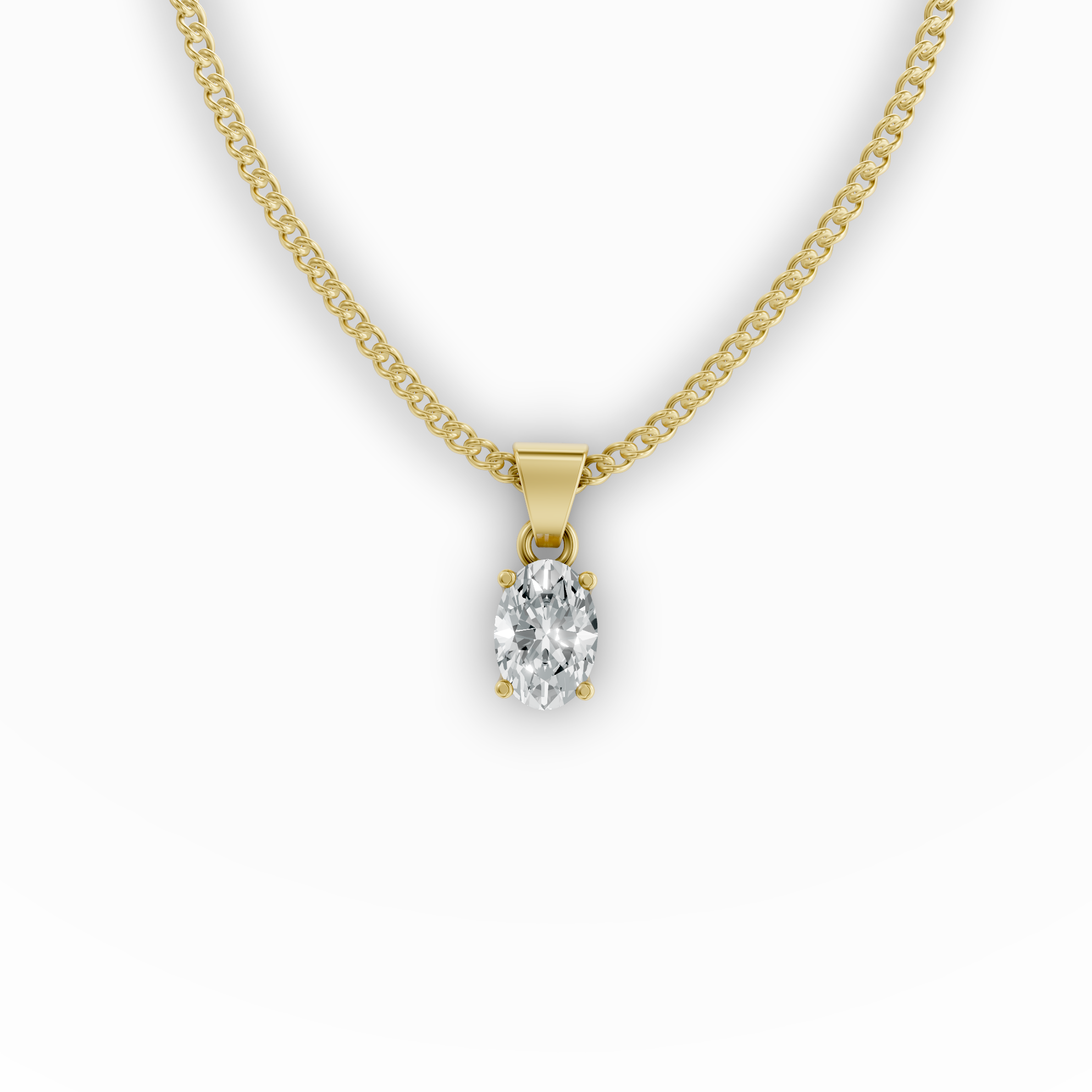 Lab Grown Diamond Oval Single Stone Pendant