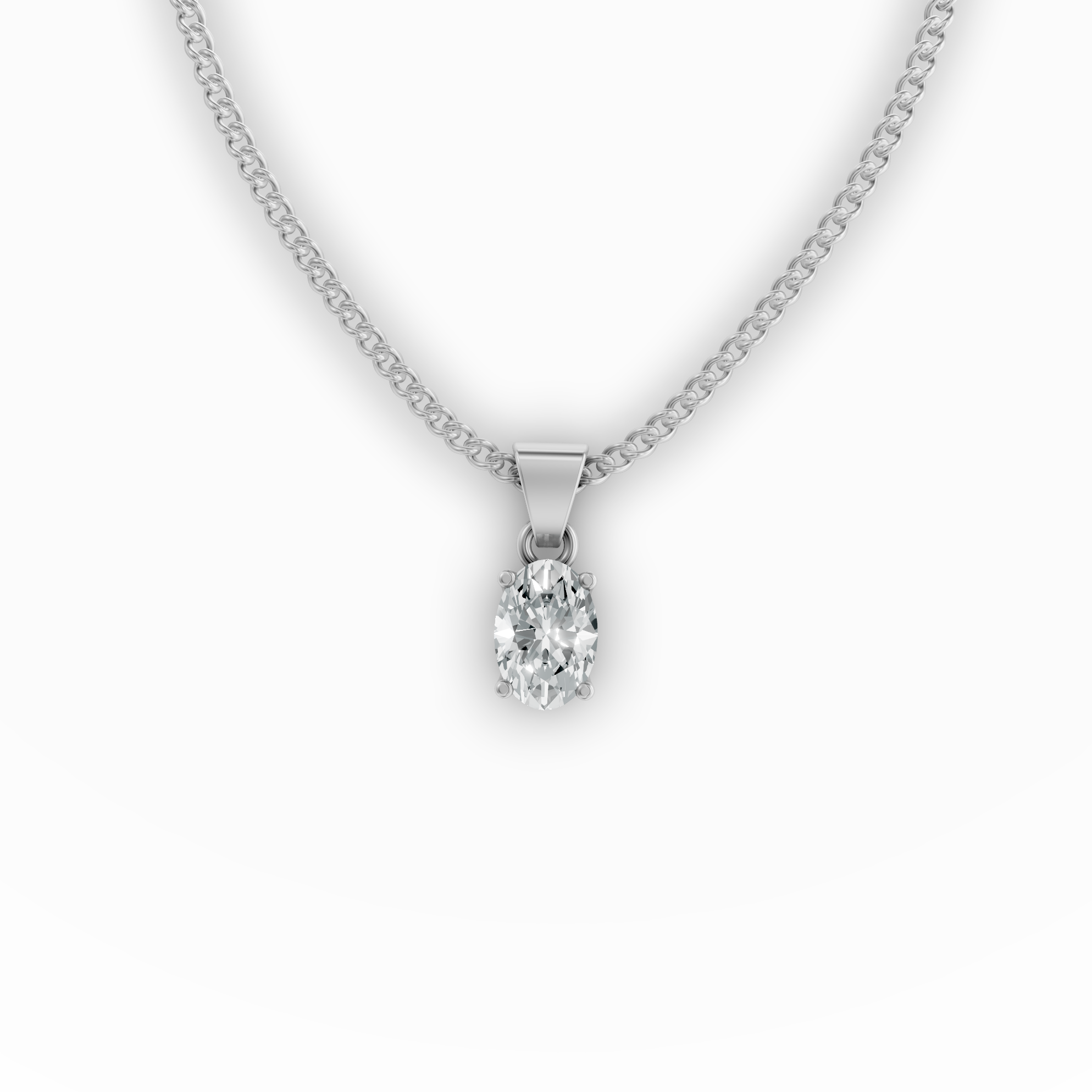 Lab Grown Diamond Oval Single Stone Pendant