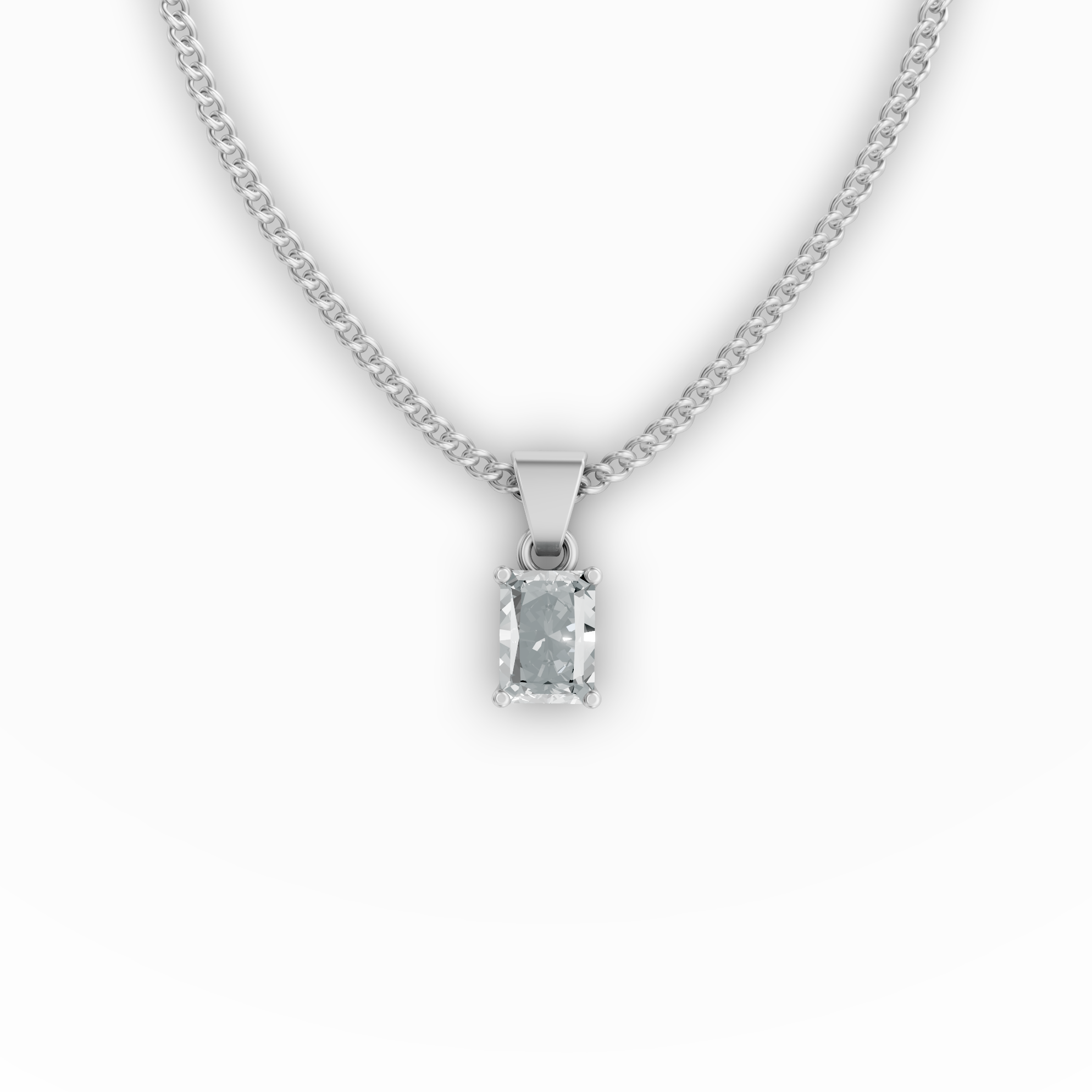 Lab Grown Diamond Radiant Cut Single Stone Pendant