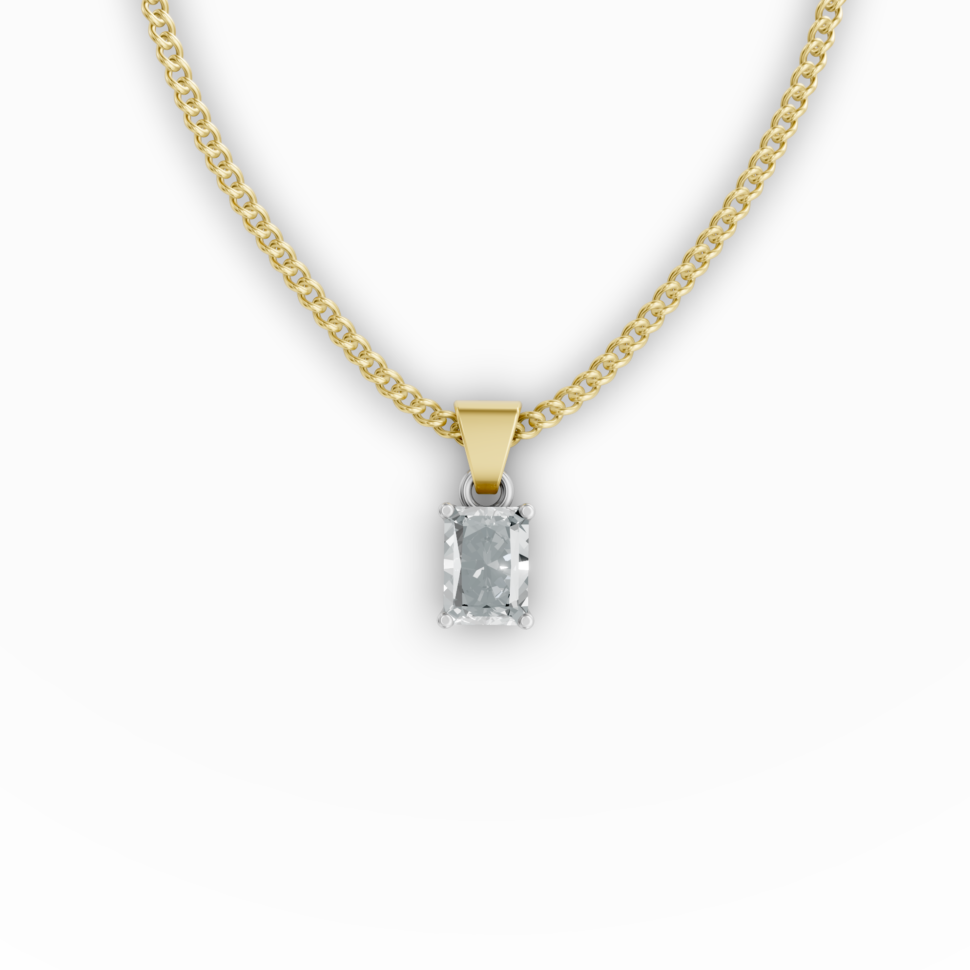 Lab Grown Diamond Radiant Cut Single Stone Pendant