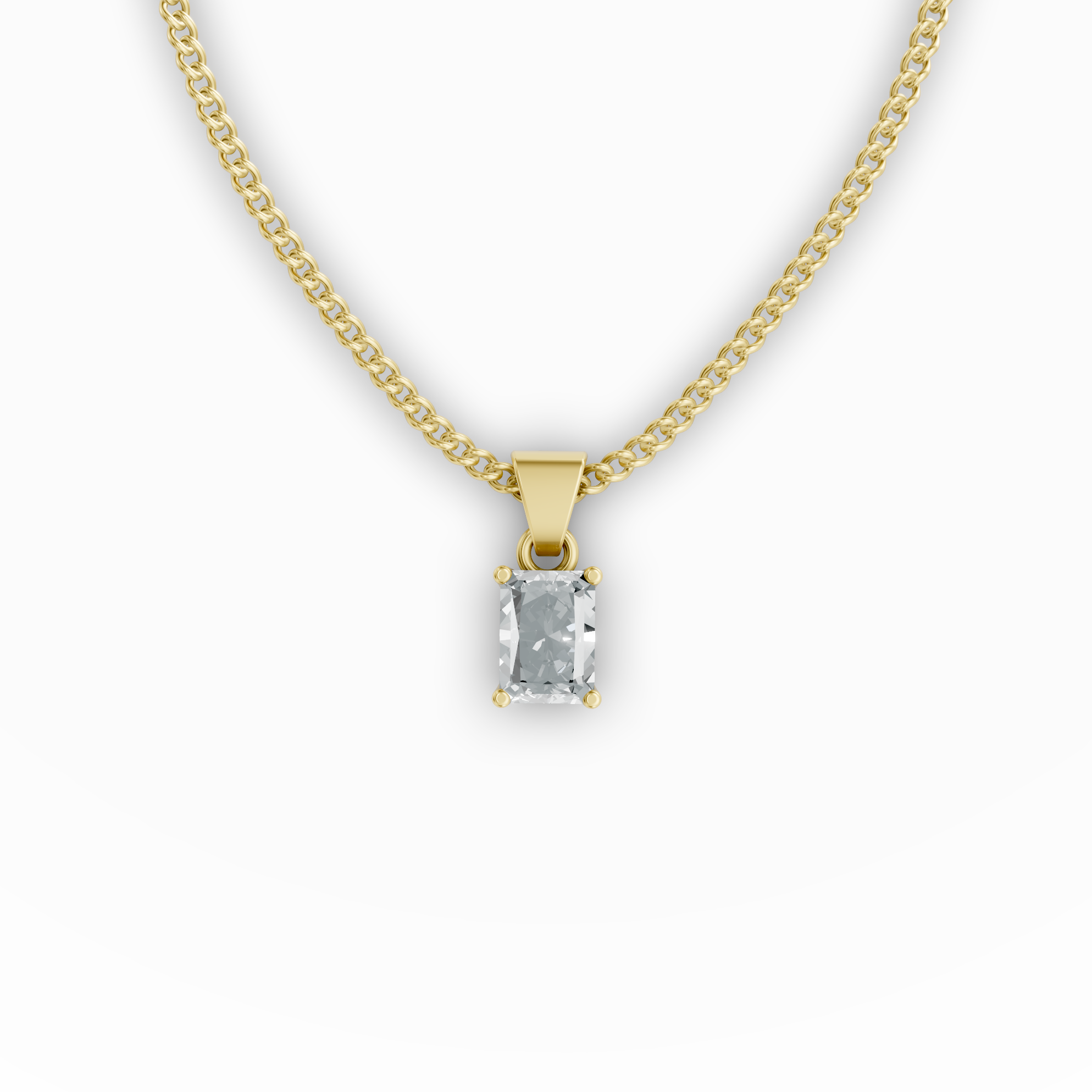 Lab Grown Diamond Radiant Cut Single Stone Pendant