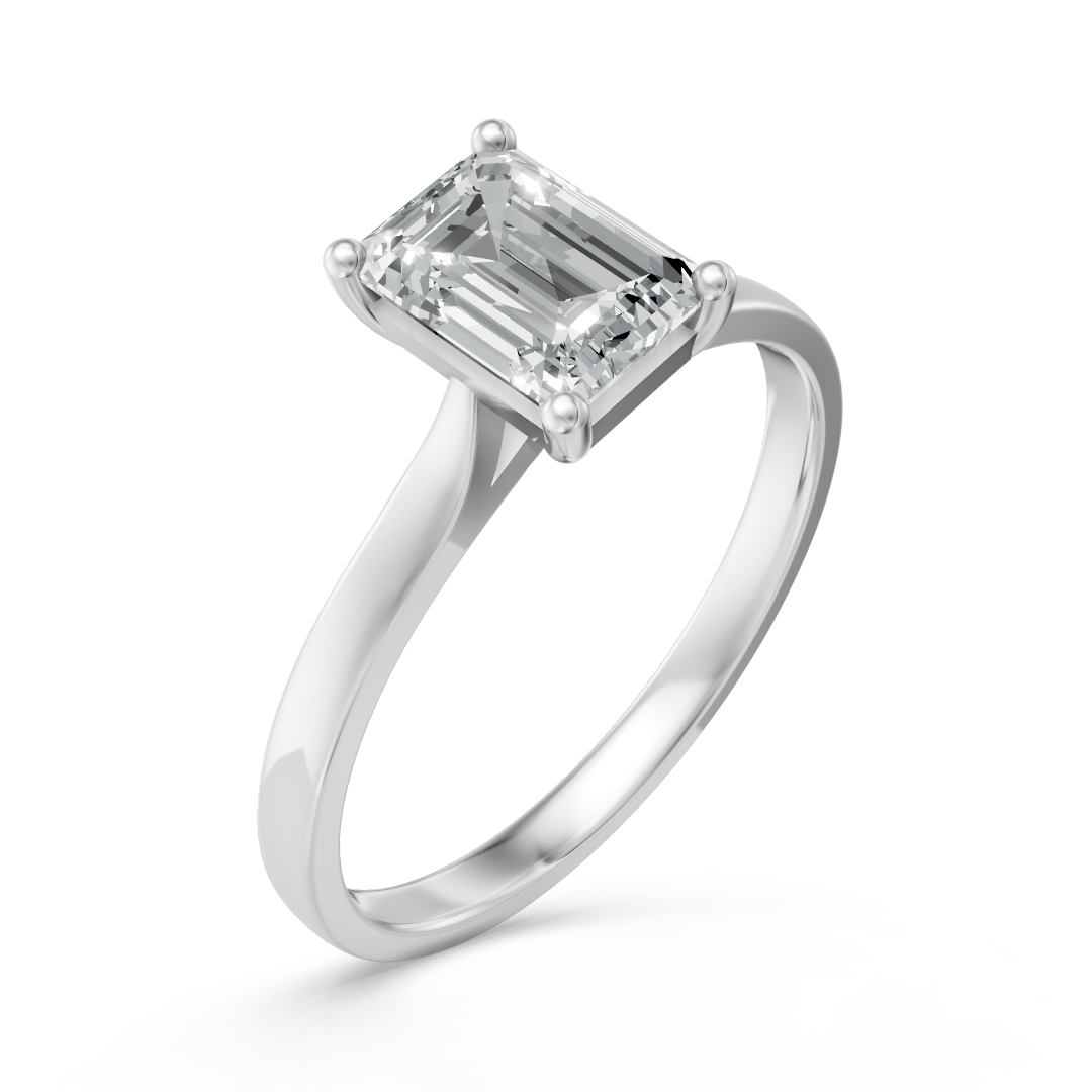 Lab Grown Diamond Emerald Single Stone Ring