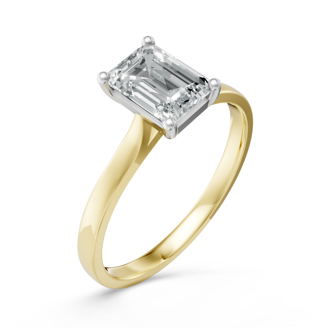 Lab Grown Diamond Emerald Single Stone Ring