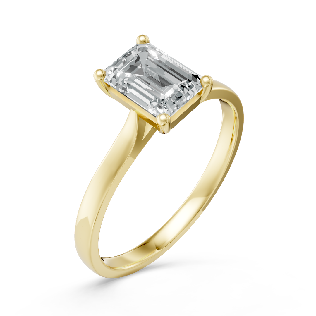 Lab Grown Diamond Emerald Single Stone Ring