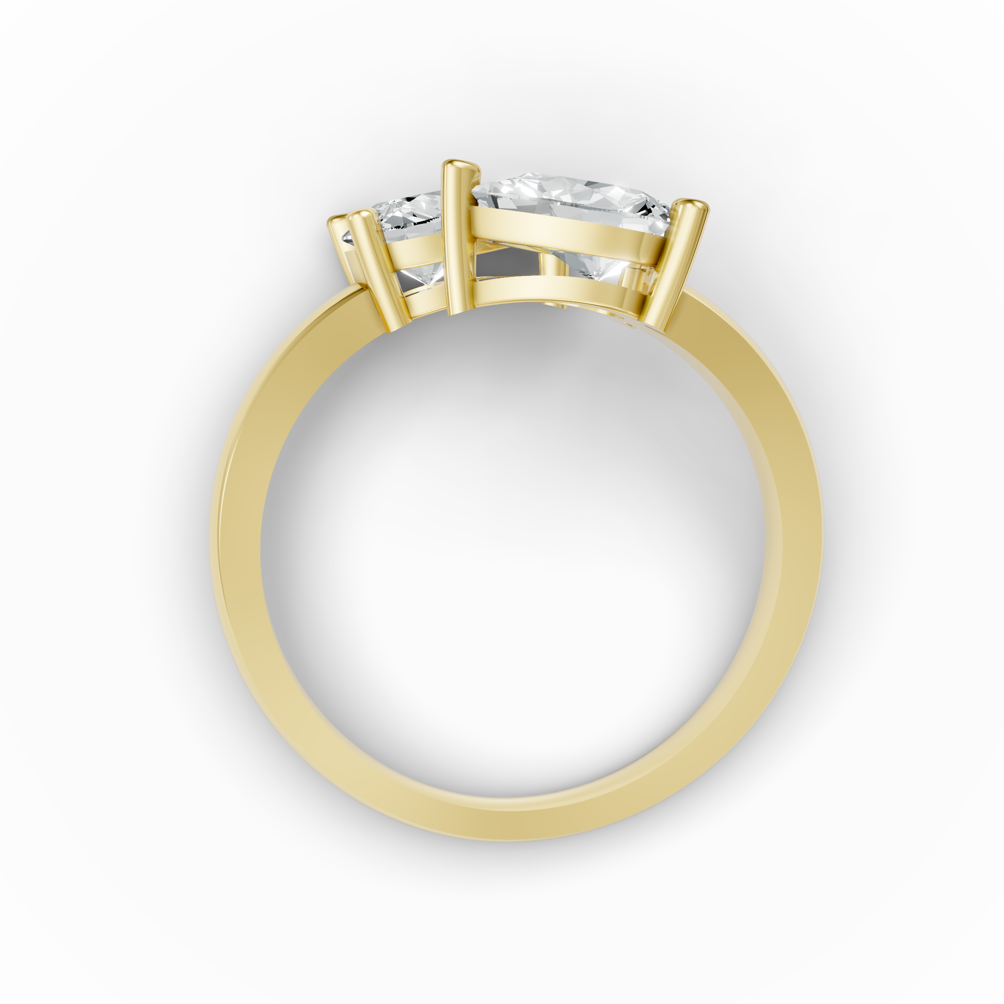 Lab Grown Diamond Two Stone Pear Crossover Ring