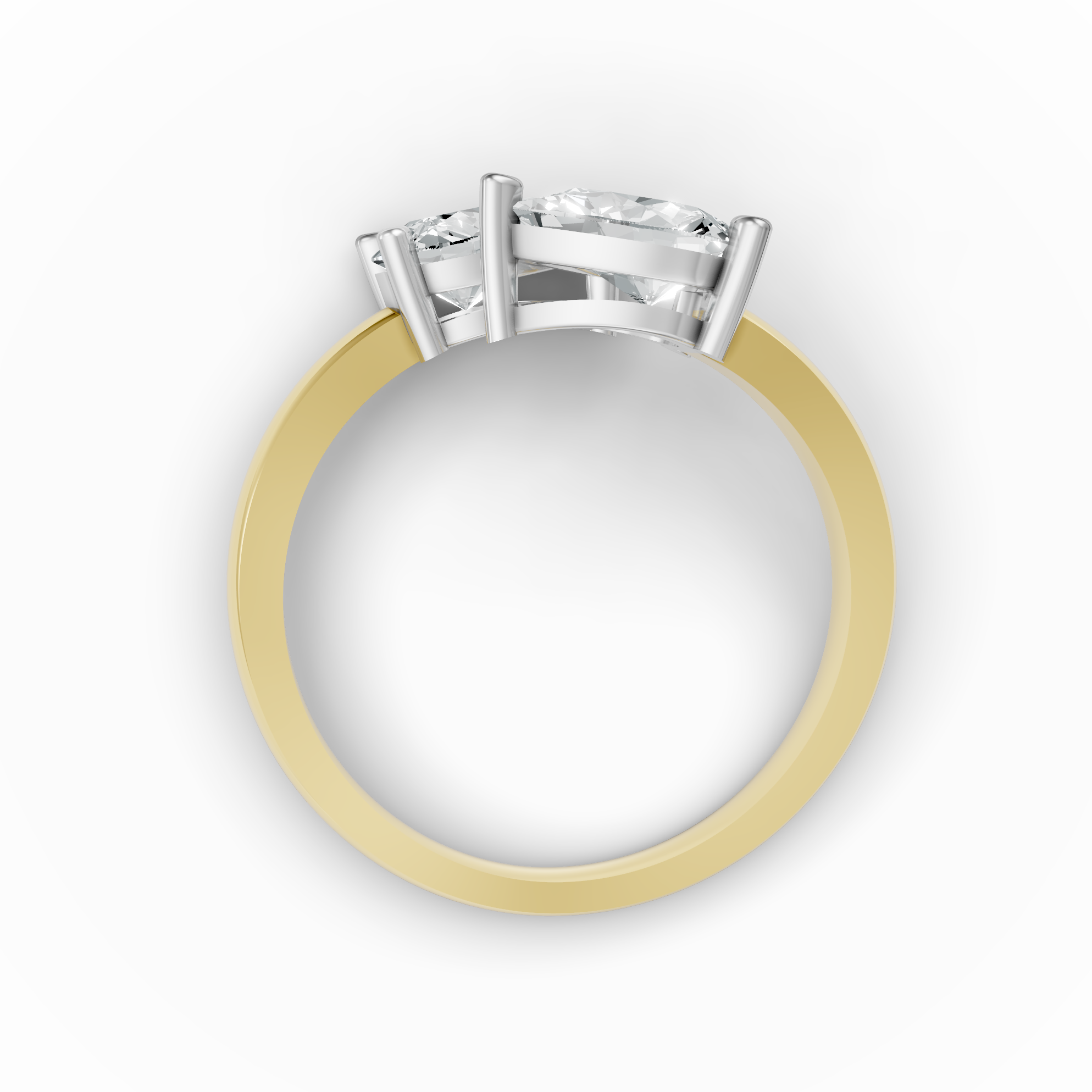 Lab Grown Diamond Two Stone Pear Crossover Ring