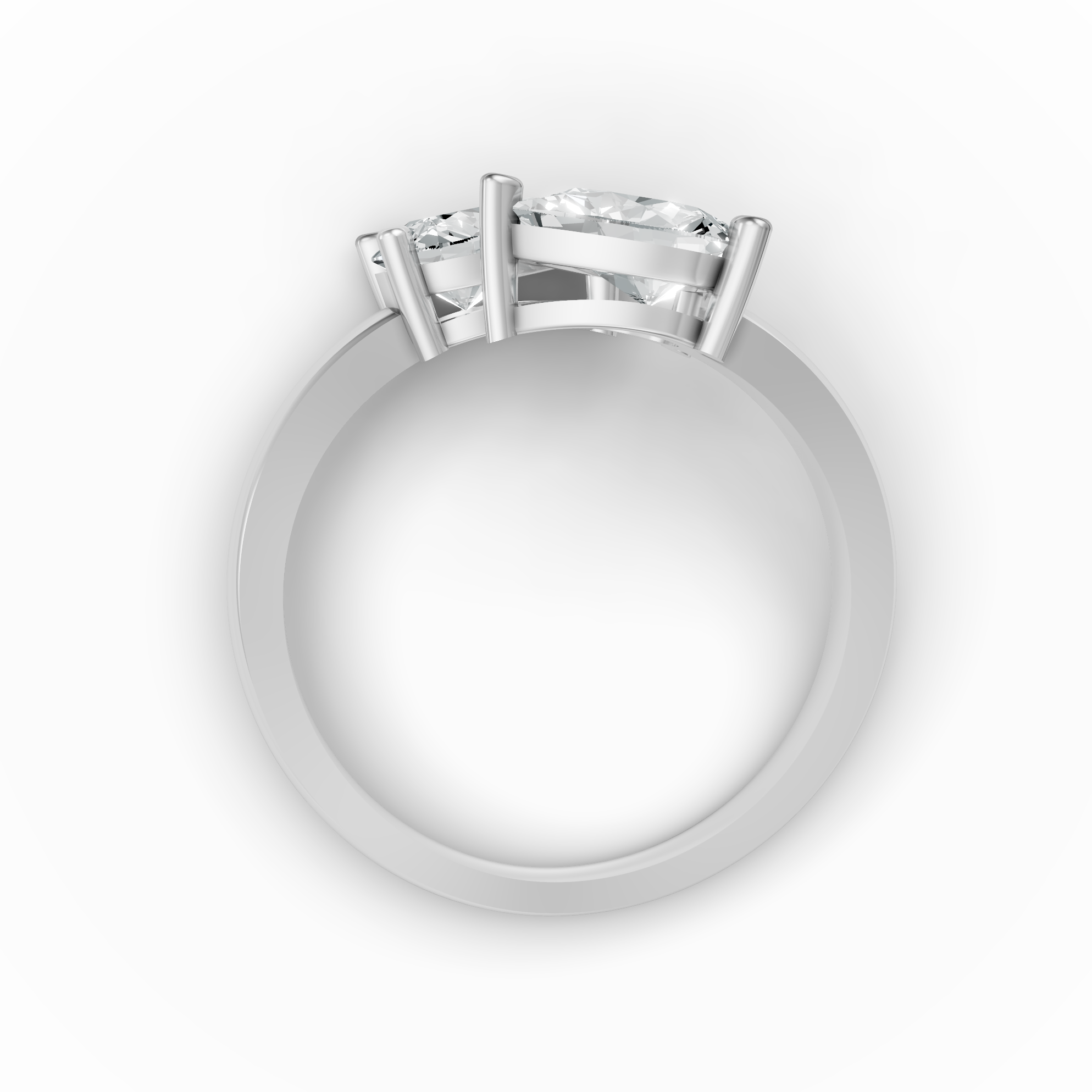 Lab Grown Diamond Two Stone Pear Crossover Ring