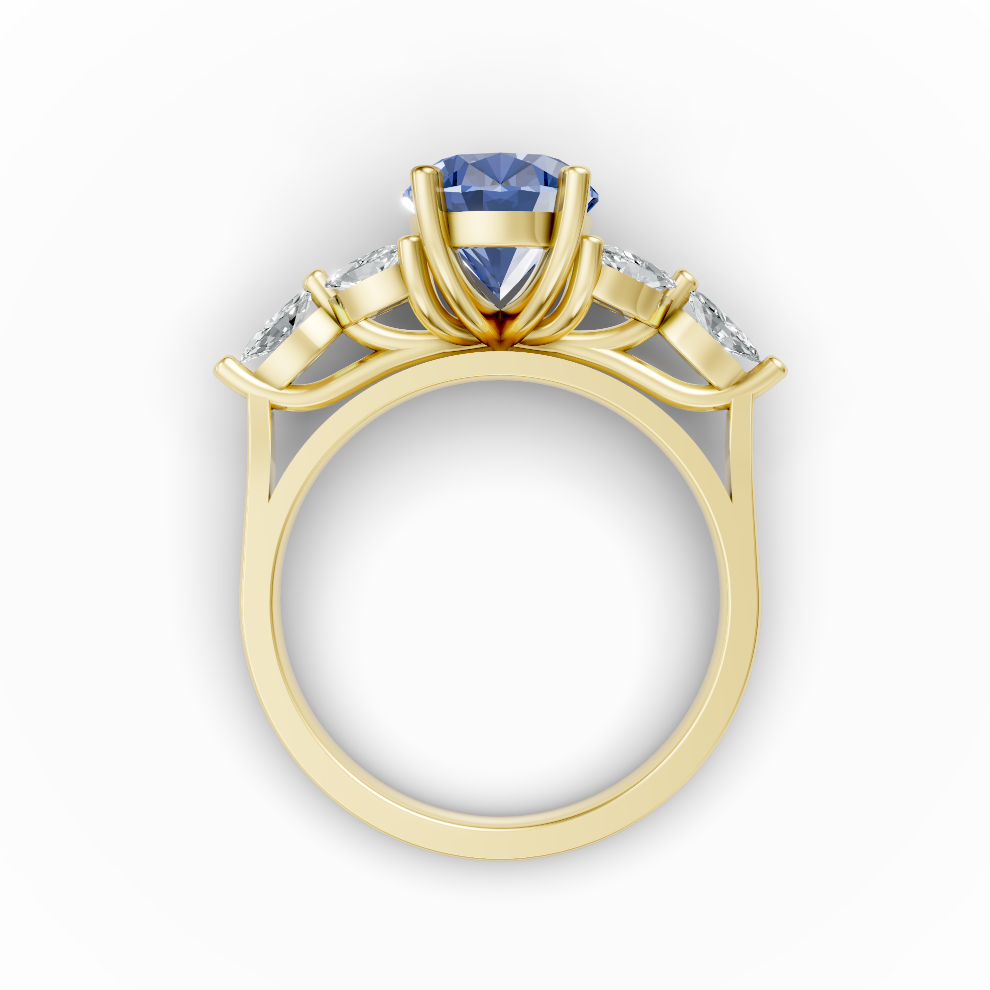 Lab Grown Gemstone & Diamond Trefoil Ring