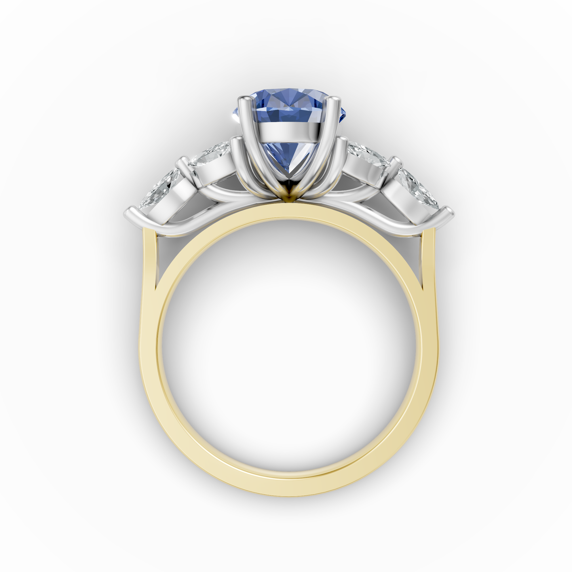 Lab Grown Gemstone & Diamond Trefoil Ring