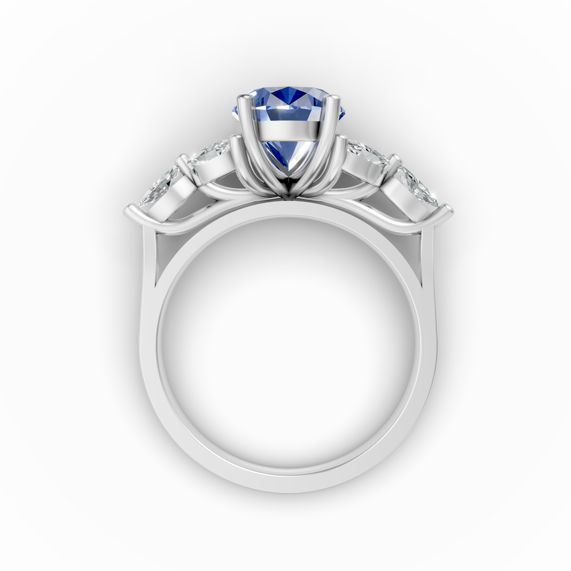 Lab Grown Gemstone & Diamond Trefoil Ring