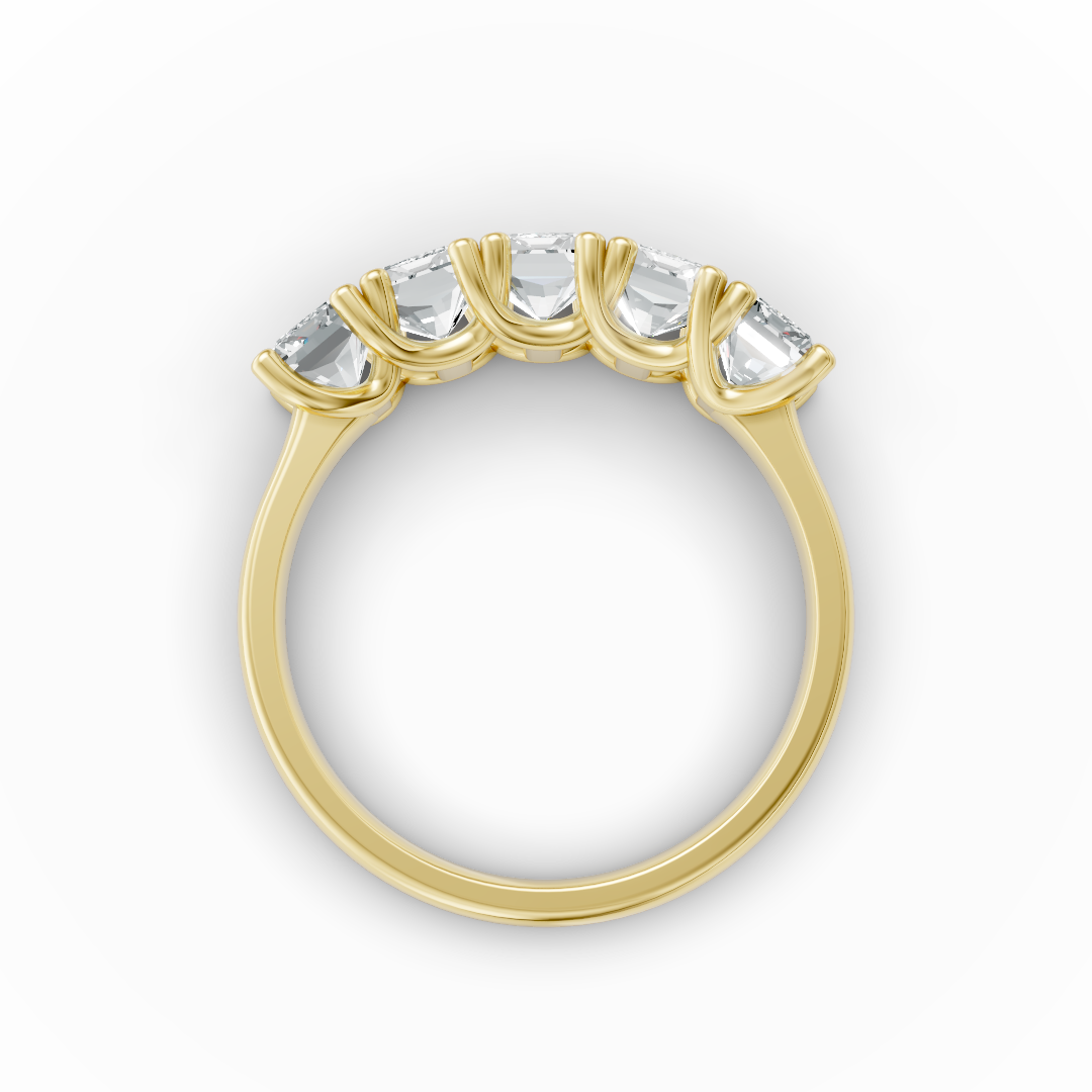 Lab Grown Diamond Emerald Five Stone Eternity Ring