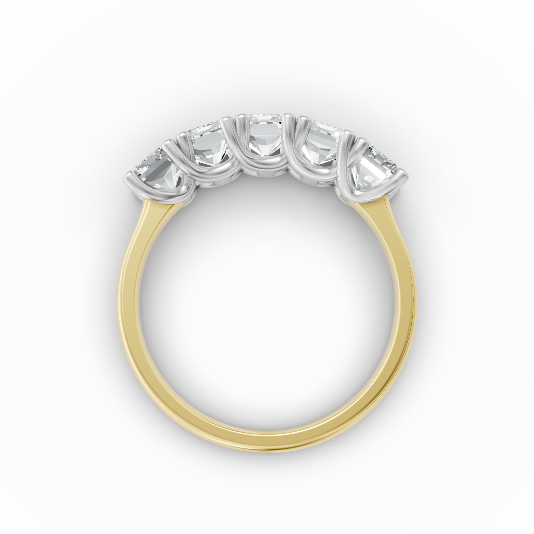 Lab Grown Diamond Emerald Five Stone Eternity Ring