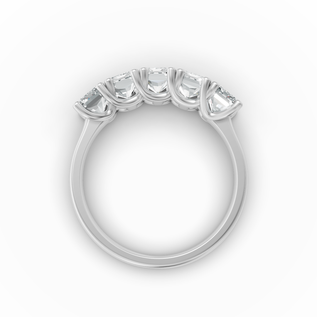 Lab Grown Diamond Emerald Five Stone Eternity Ring