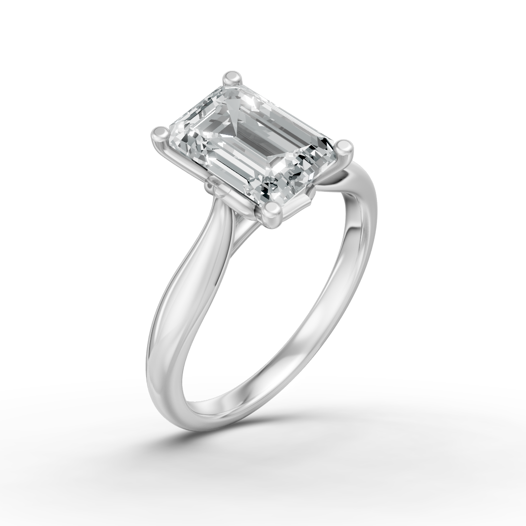 Lab Grown Diamond Emerald Single Stone Ring