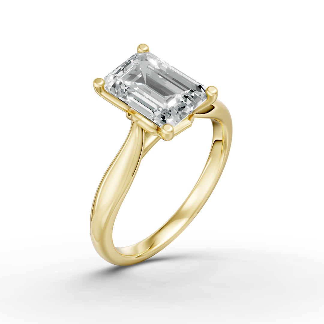 Lab Grown Diamond Emerald Single Stone Ring