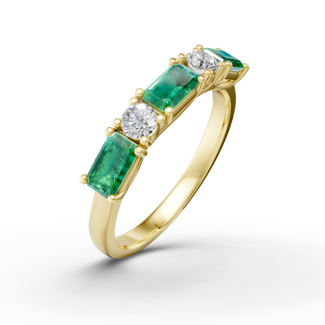 Lab Grown Diamond & Gemstone Five Stone Eternity Ring