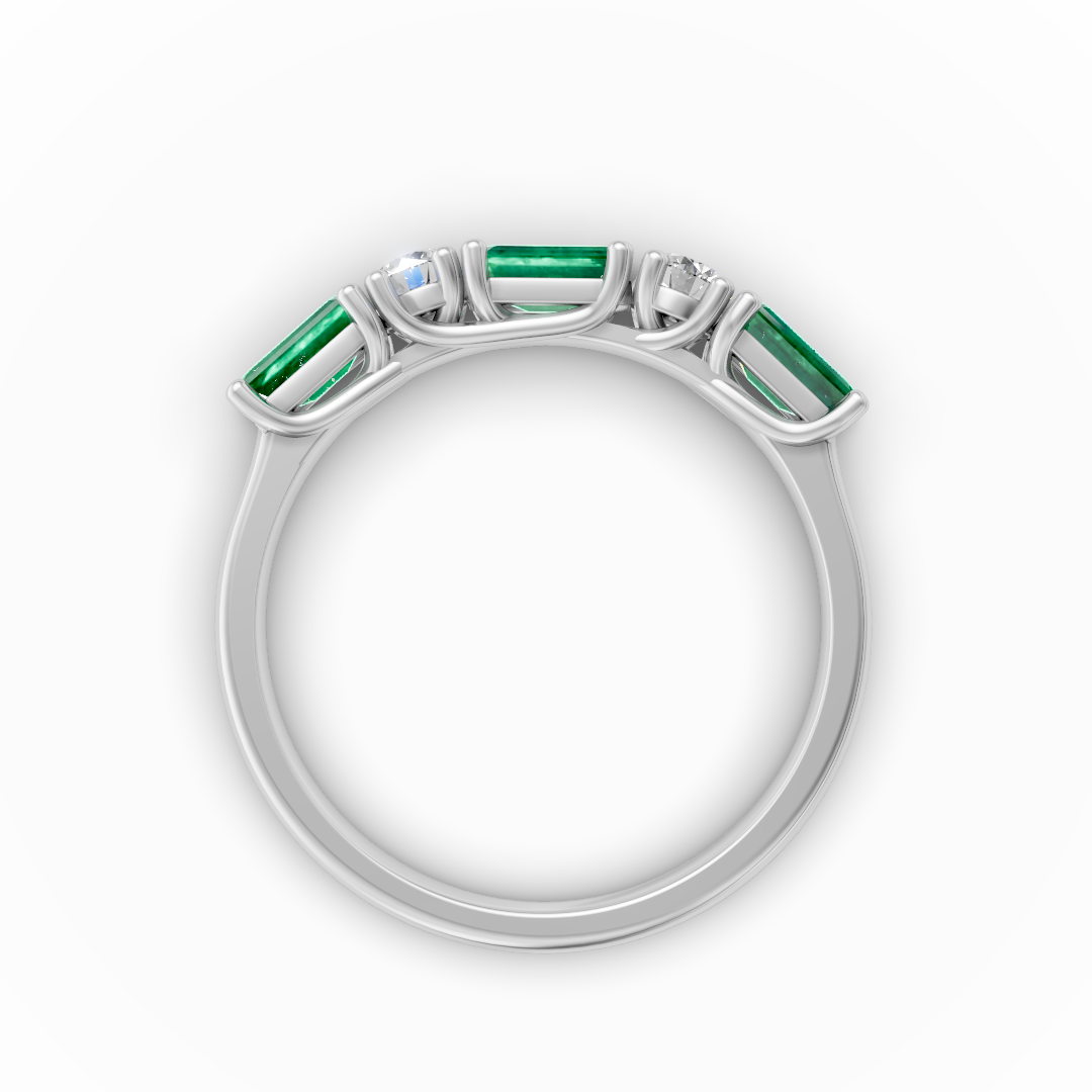 Lab Grown Diamond & Gemstone Five Stone Eternity Ring