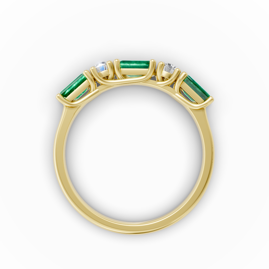 Lab Grown Diamond & Gemstone Five Stone Eternity Ring