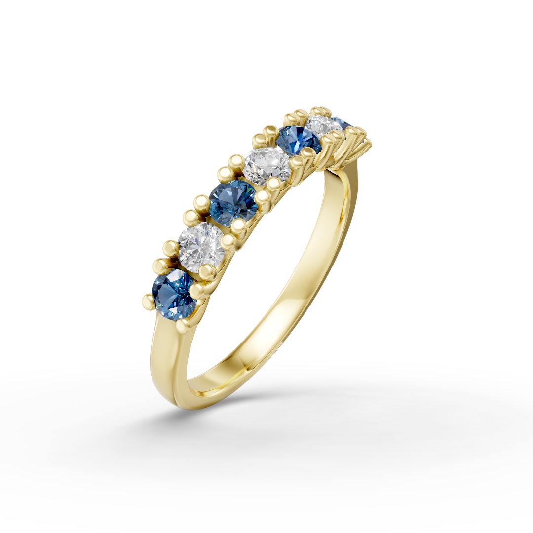 Lab Grown Diamond & Gemstone Seven Stone Eternity Ring