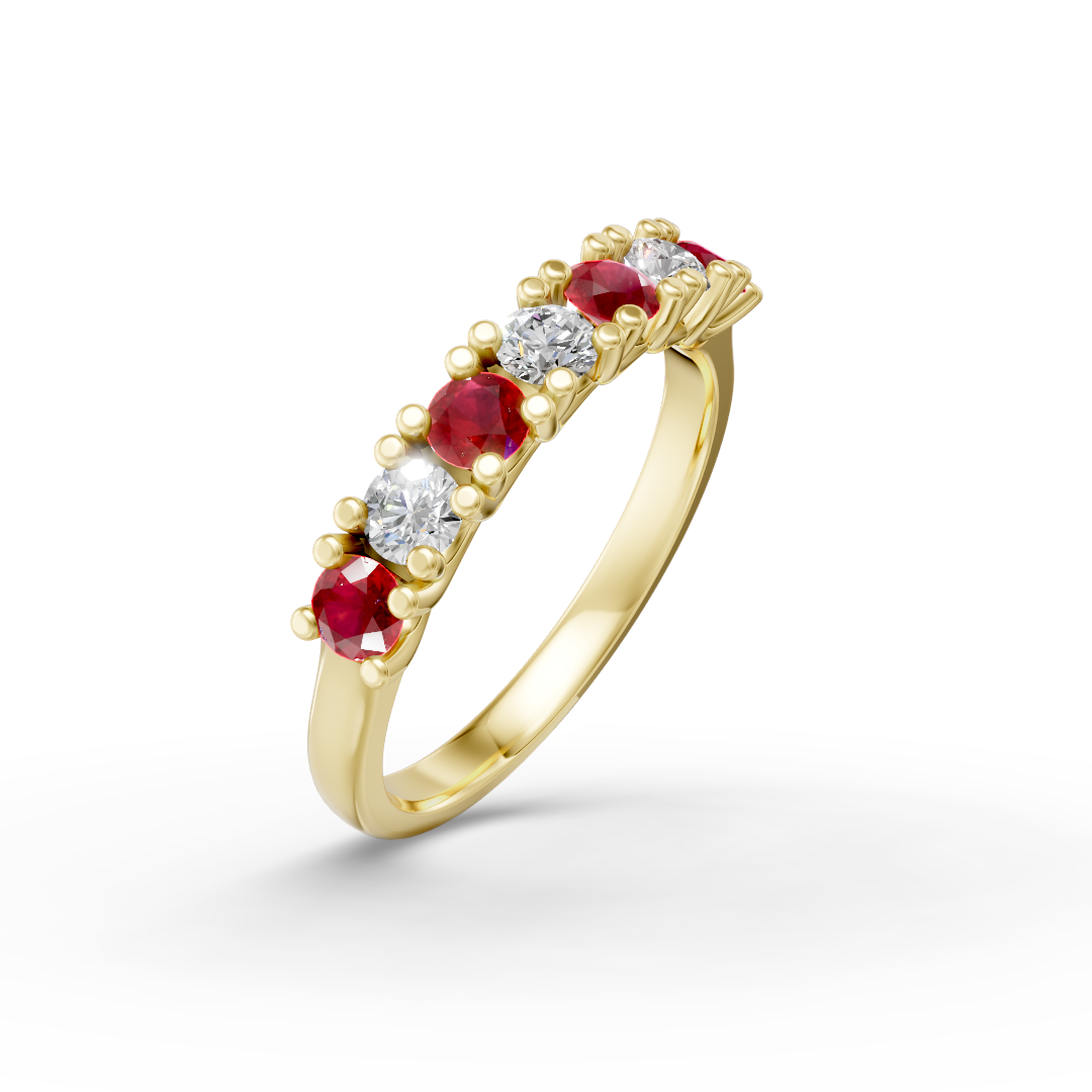 Lab Grown Diamond & Gemstone Seven Stone Eternity Ring
