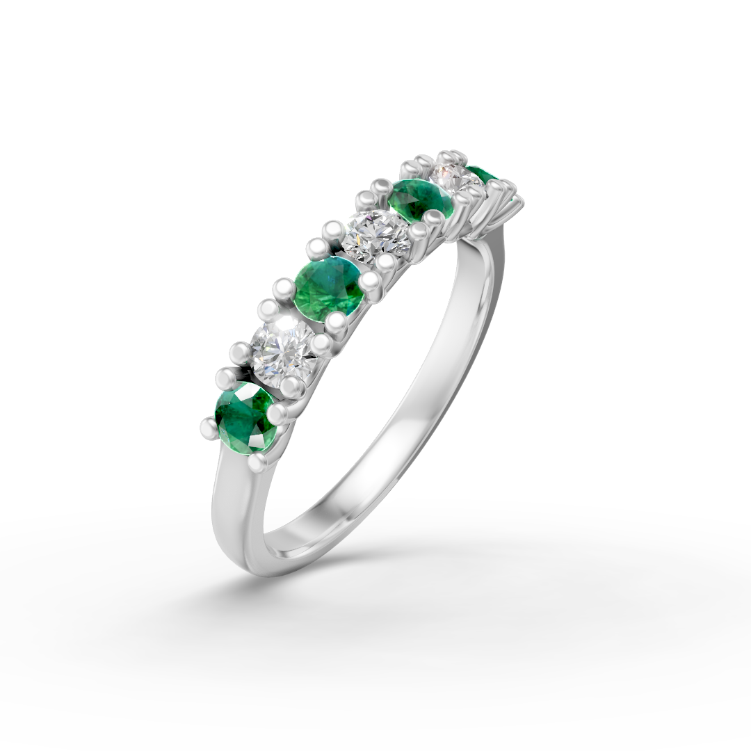 Lab Grown Diamond & Gemstone Seven Stone Eternity Ring