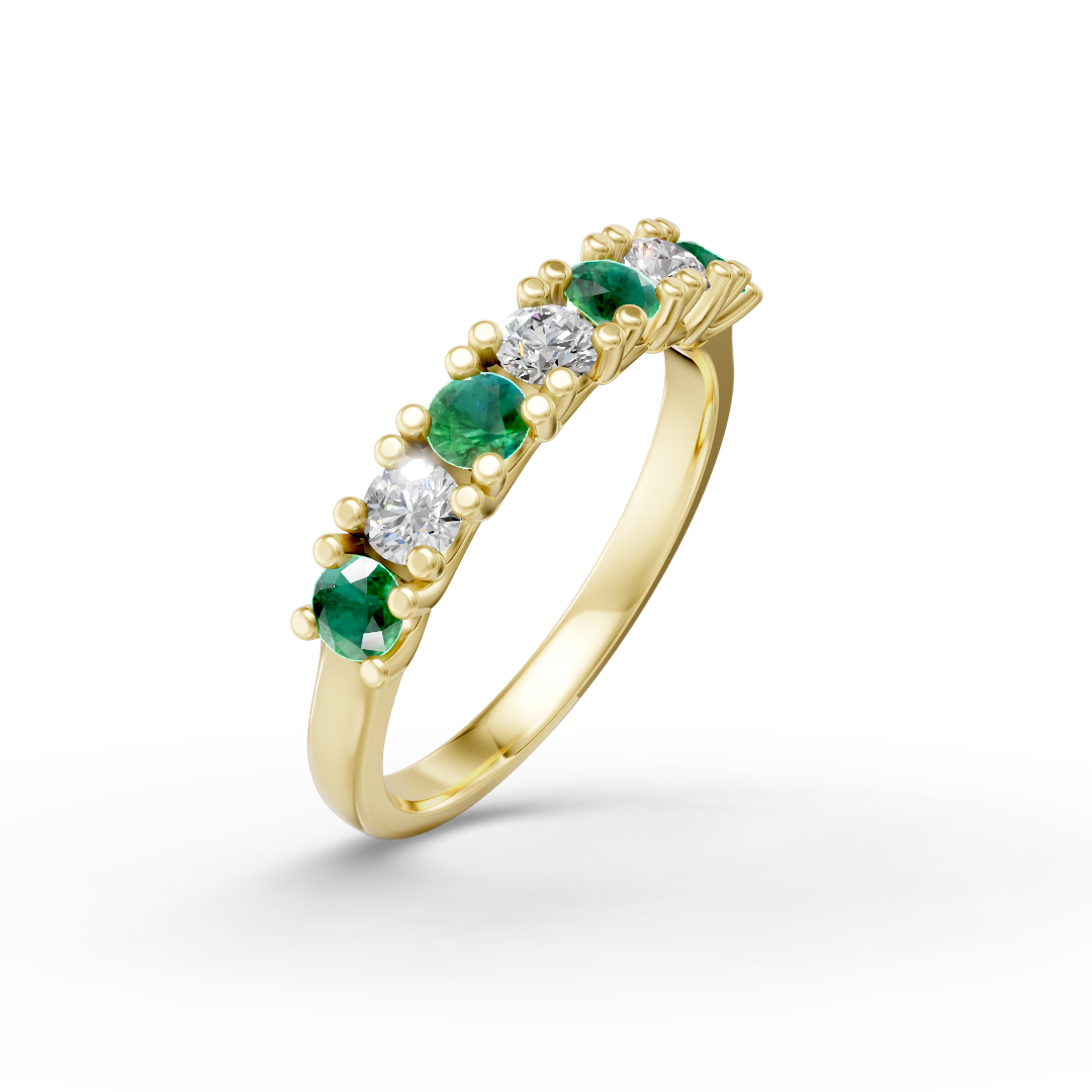Lab Grown Diamond & Gemstone Seven Stone Eternity Ring