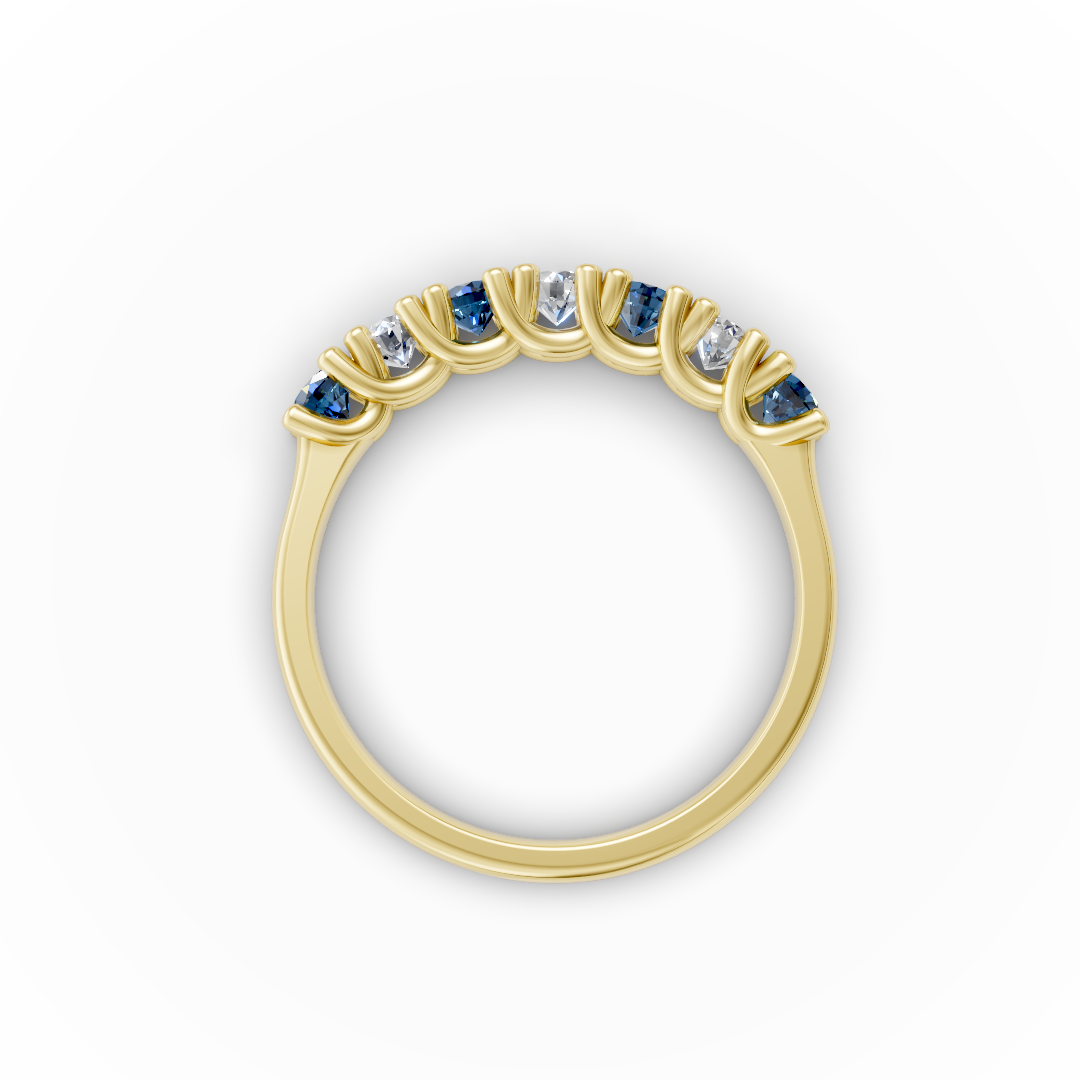 Lab Grown Diamond & Gemstone Seven Stone Eternity Ring