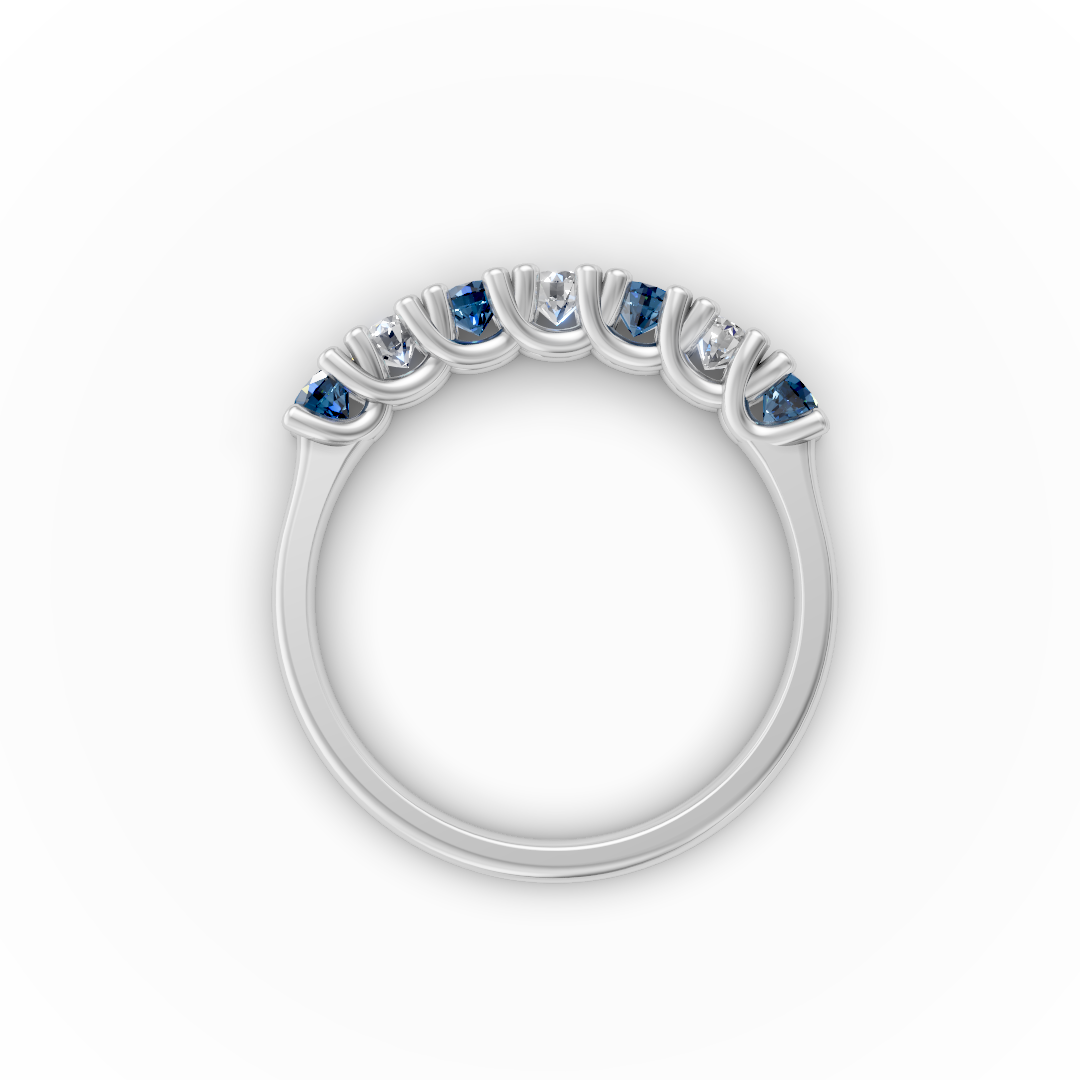 Lab Grown Diamond & Gemstone Seven Stone Eternity Ring