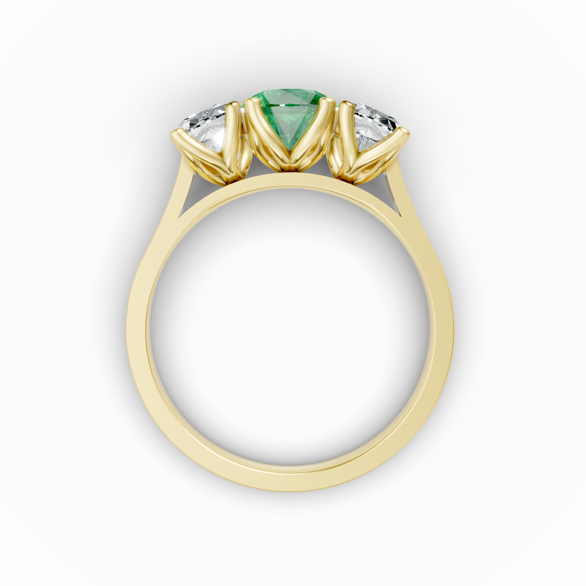 Lab Grown Diamond & Gemstone Trilogy Ring