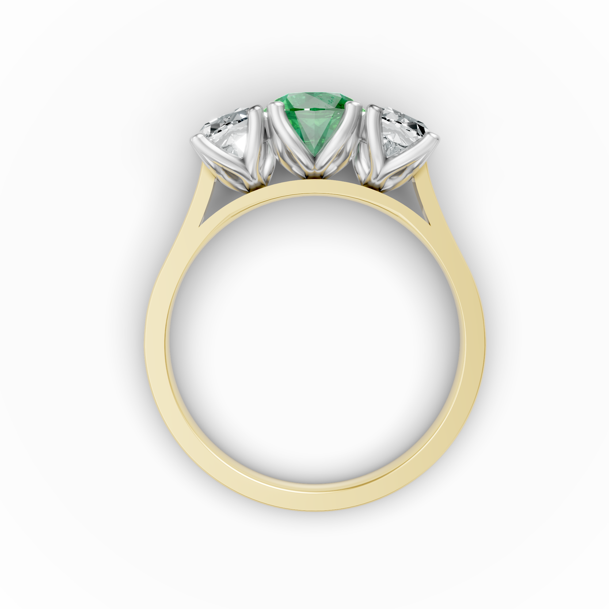 Lab Grown Diamond & Gemstone Trilogy Ring