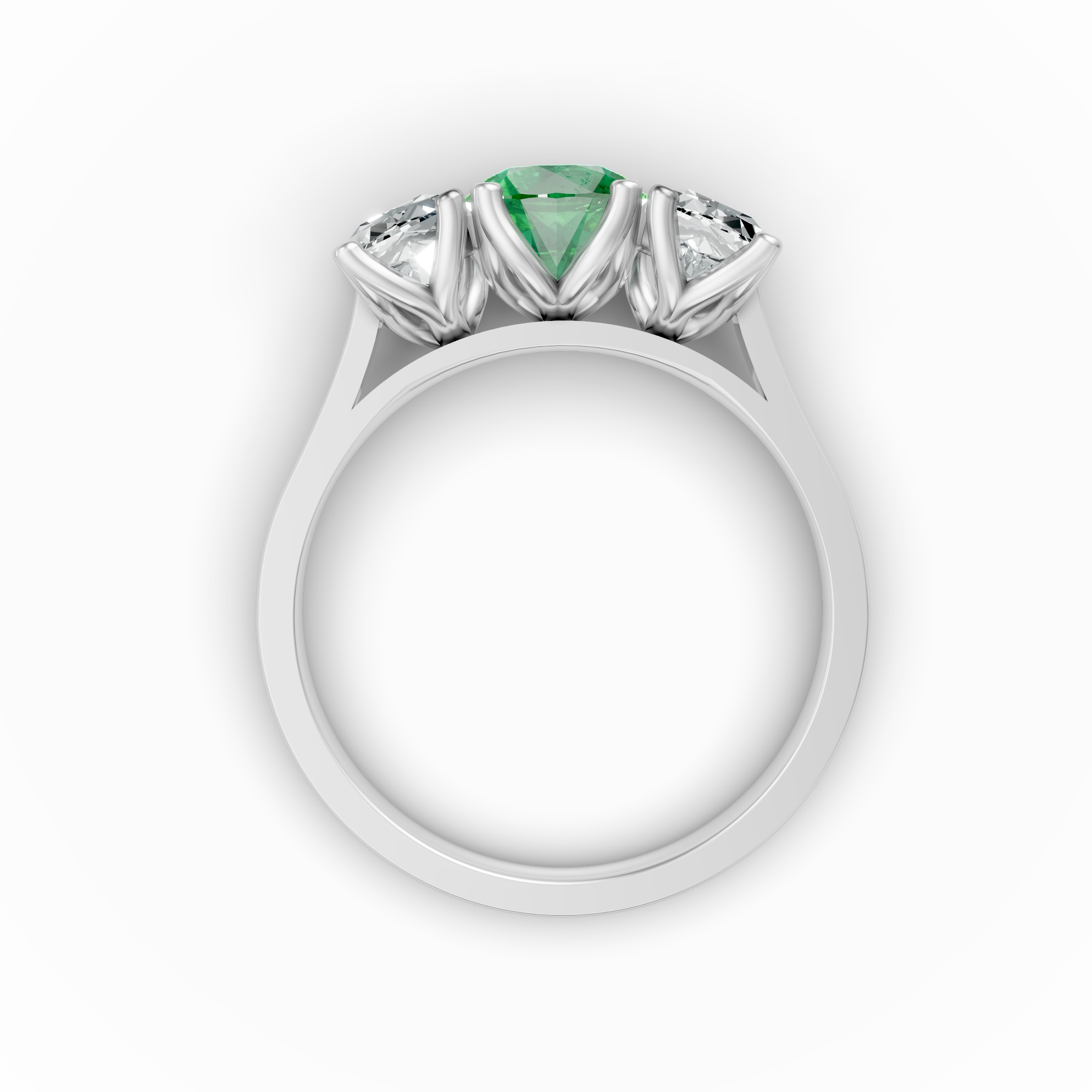 Lab Grown Diamond & Gemstone Trilogy Ring