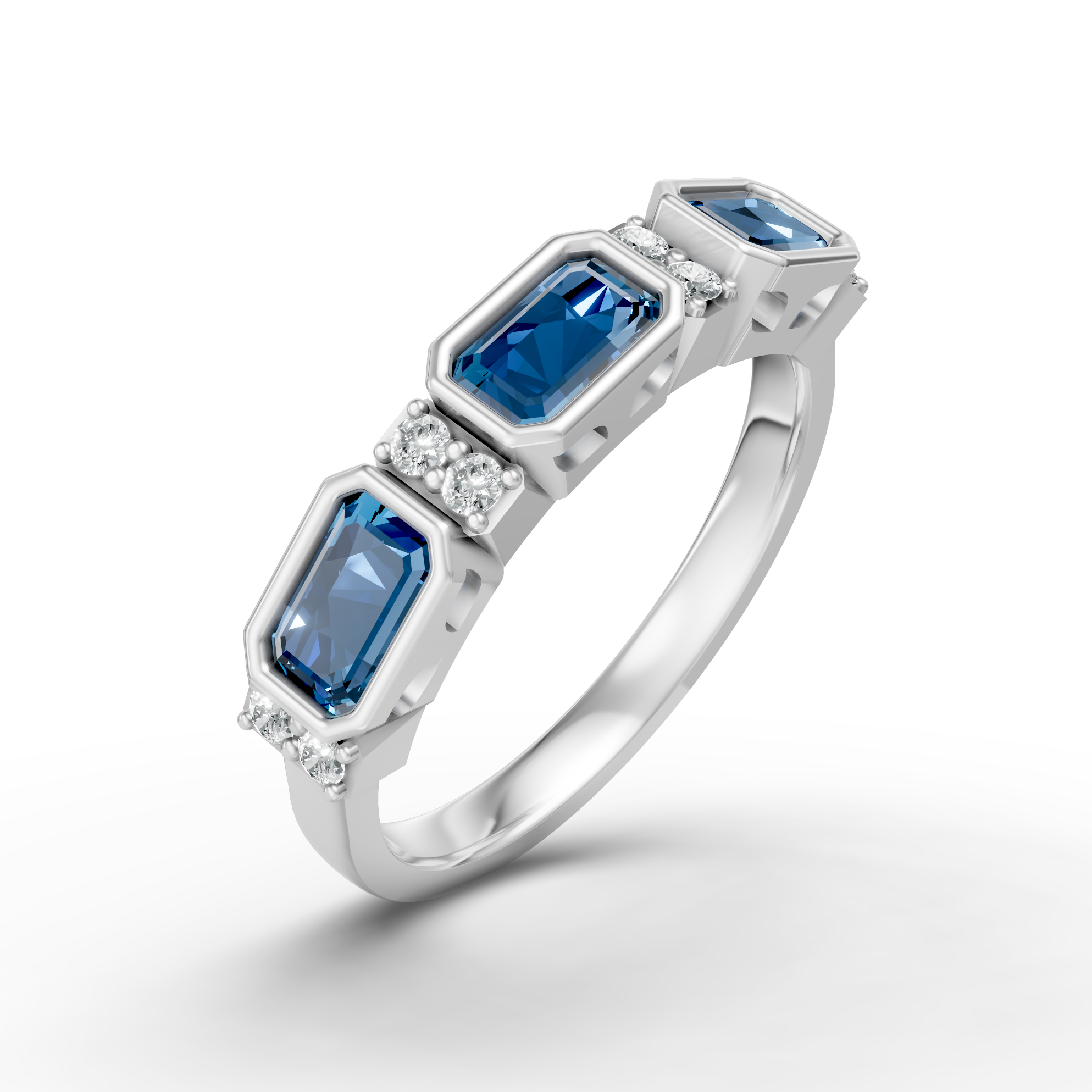 Lab Grown Diamond & Gemstone Eternity Ring