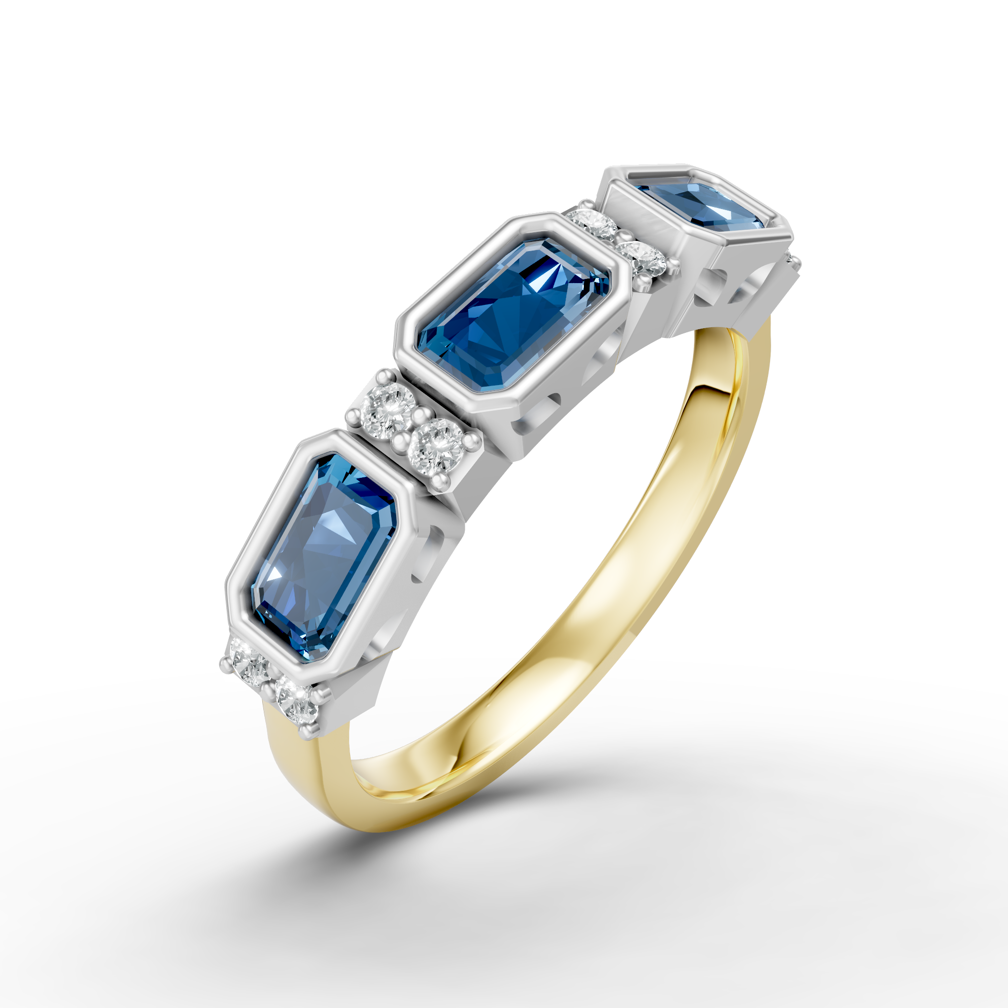 Lab Grown Diamond & Gemstone Eternity Ring