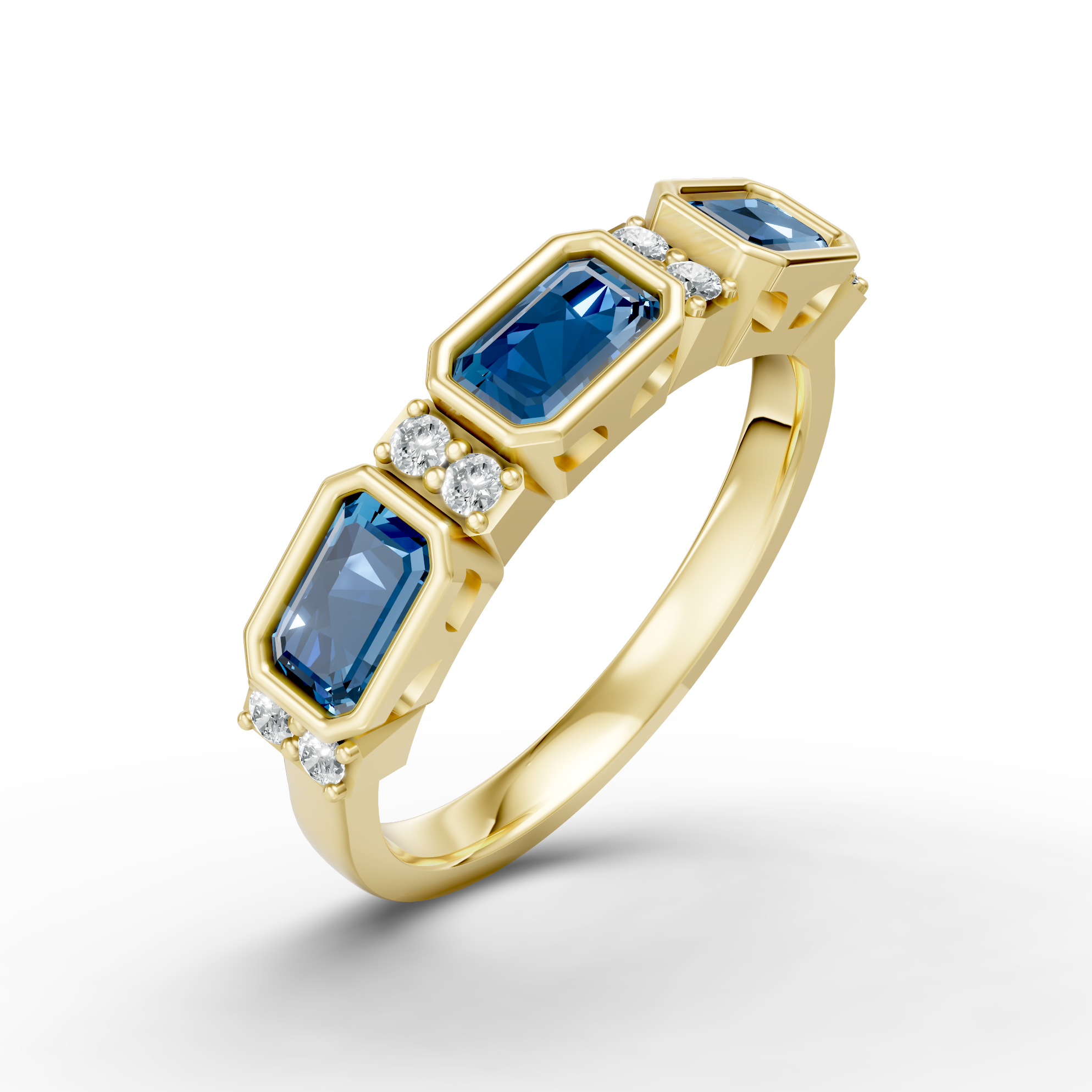 Lab Grown Diamond & Gemstone Eternity Ring