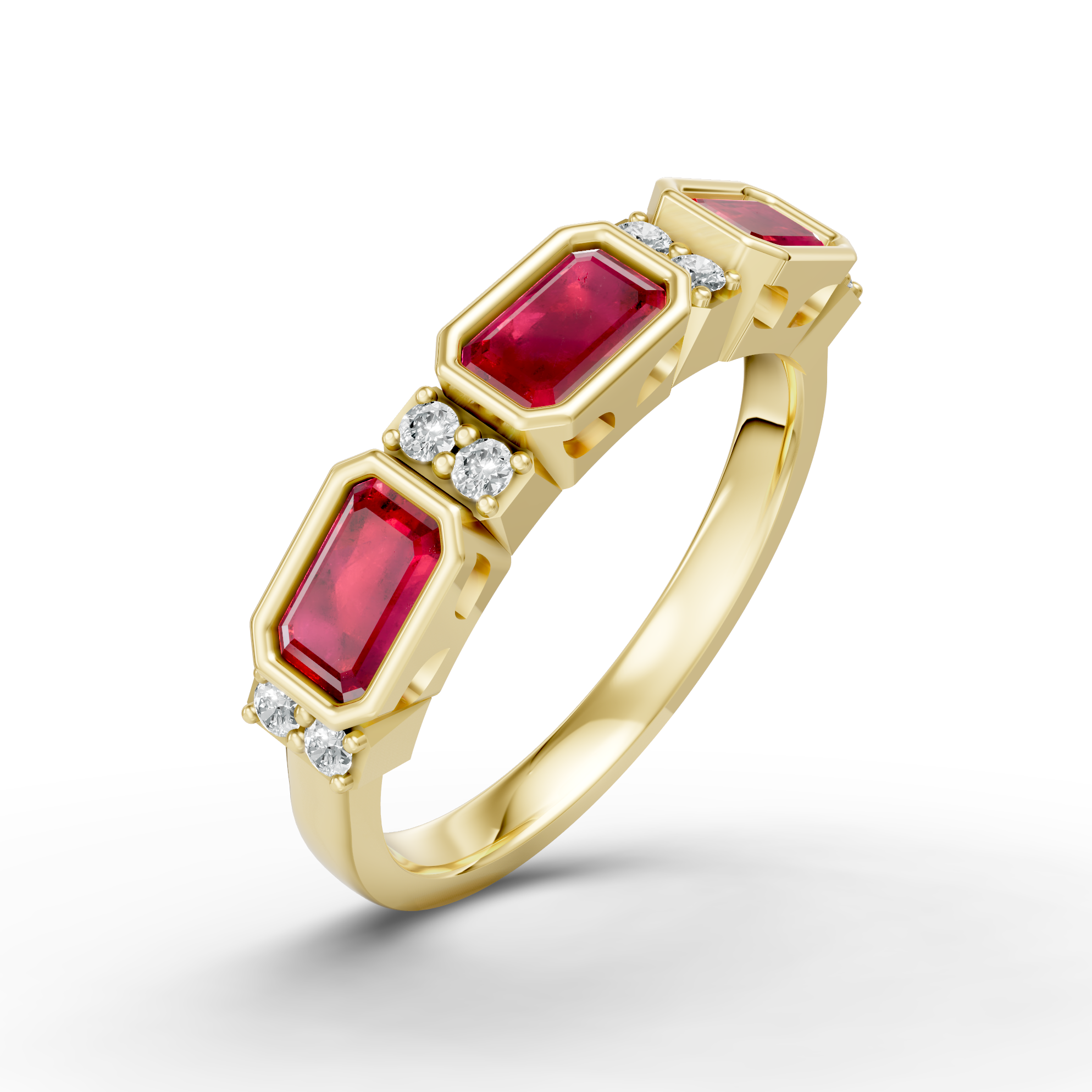 Lab Grown Diamond & Gemstone Eternity Ring