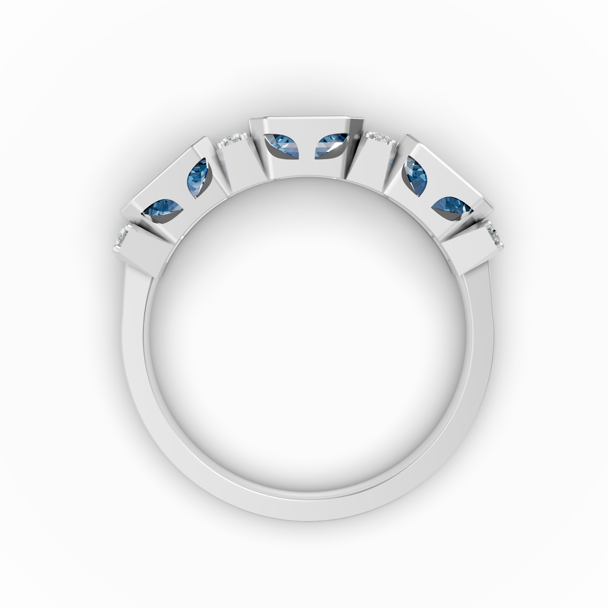 Lab Grown Diamond & Gemstone Eternity Ring