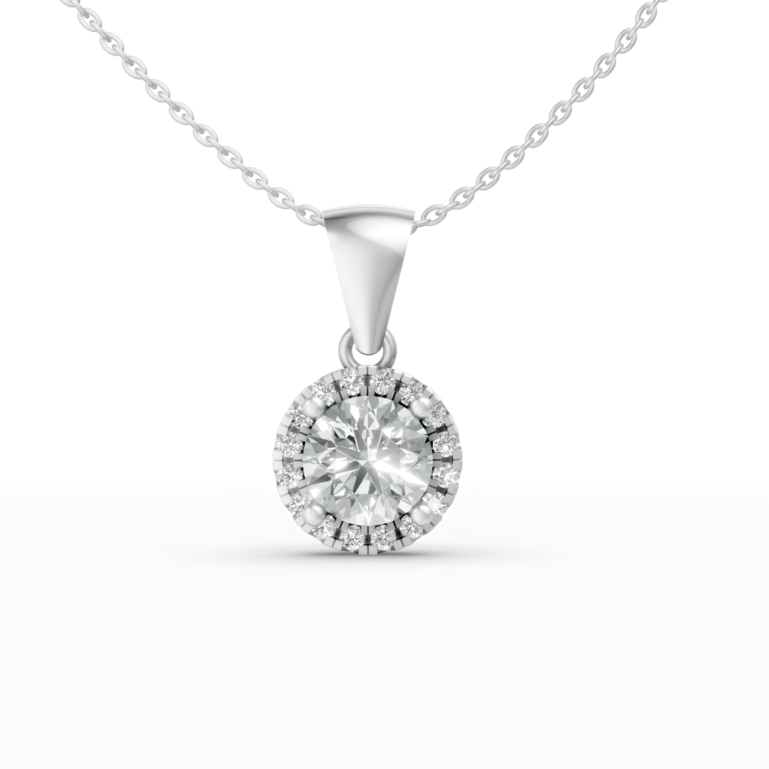 Lab Grown Diamond Round Halo Pendant