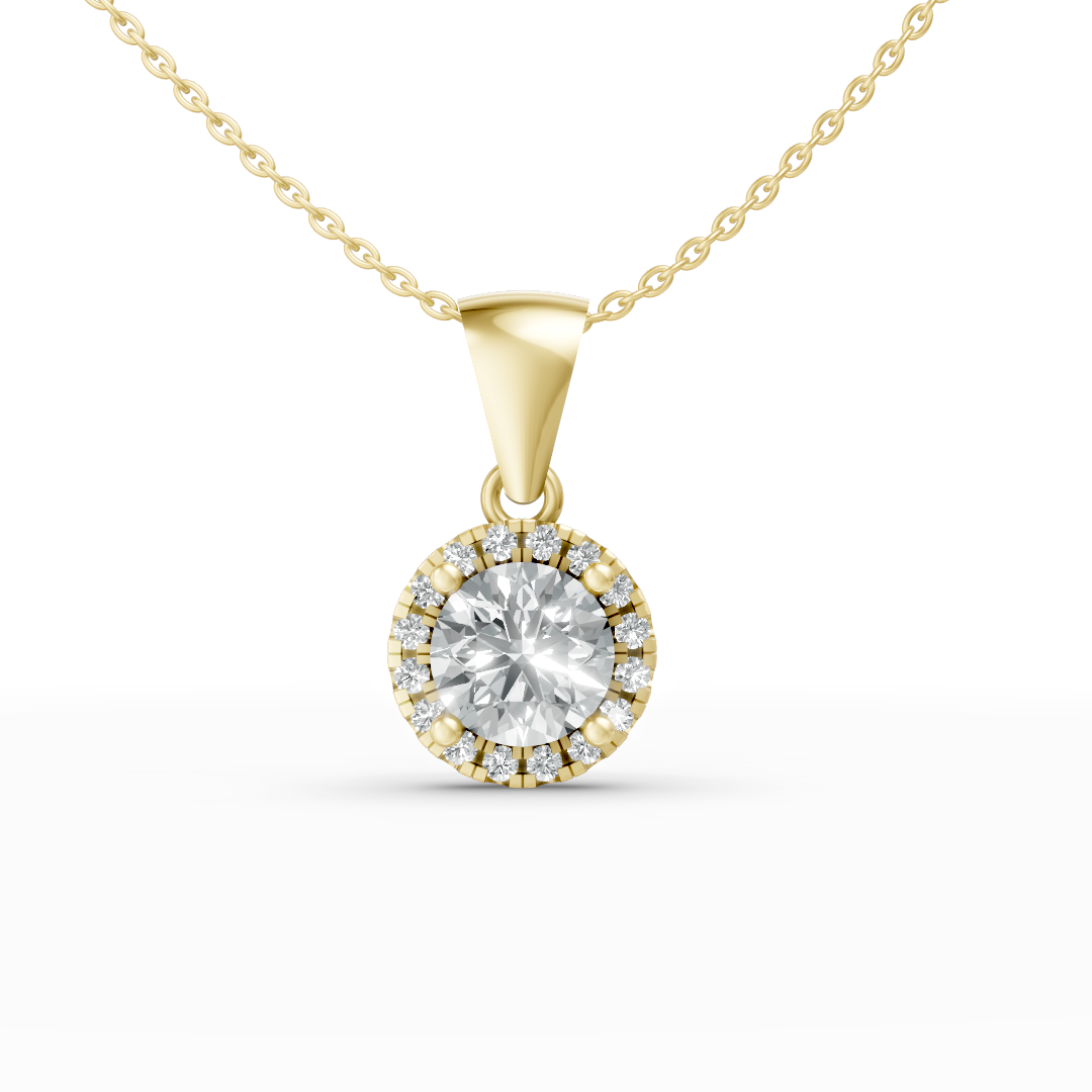 Lab Grown Diamond Round Halo Pendant
